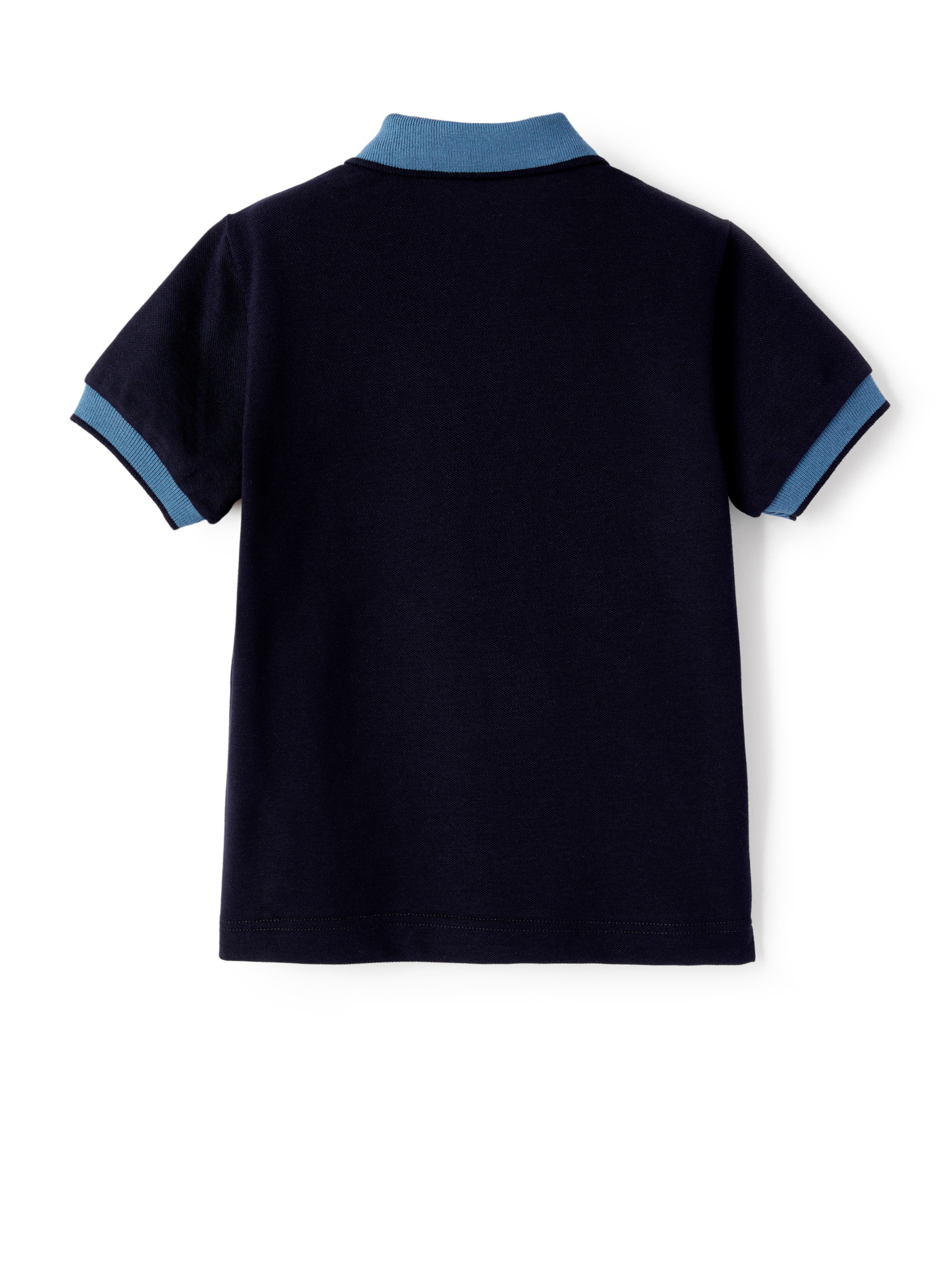 Piquet polo shirt with contrasting details - Blue | Il Gufo