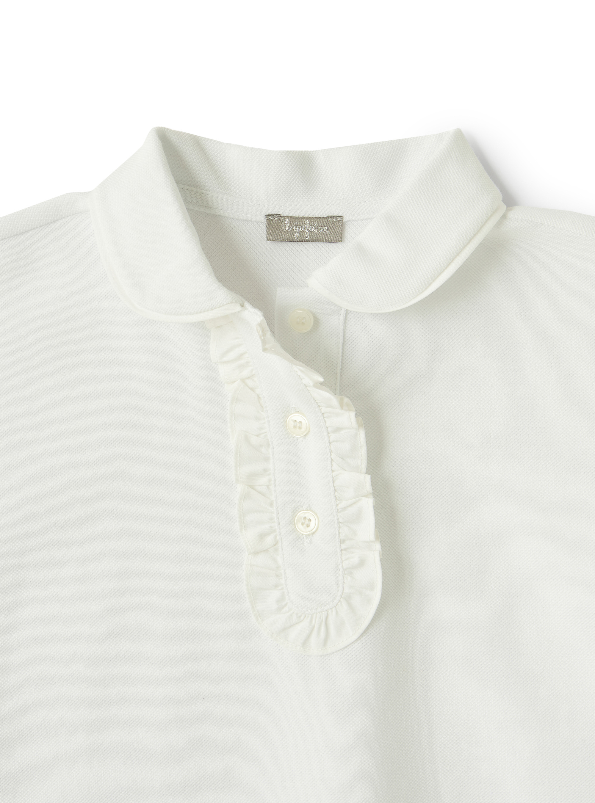 Polo shirt with tone on tone profiles - White | Il Gufo