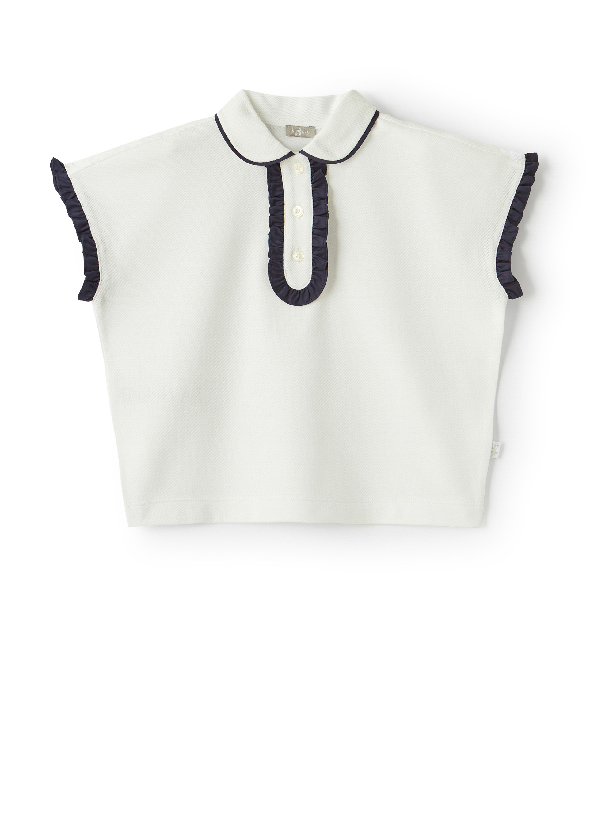 Polo shirt with blue profiles - T-shirts - Il Gufo