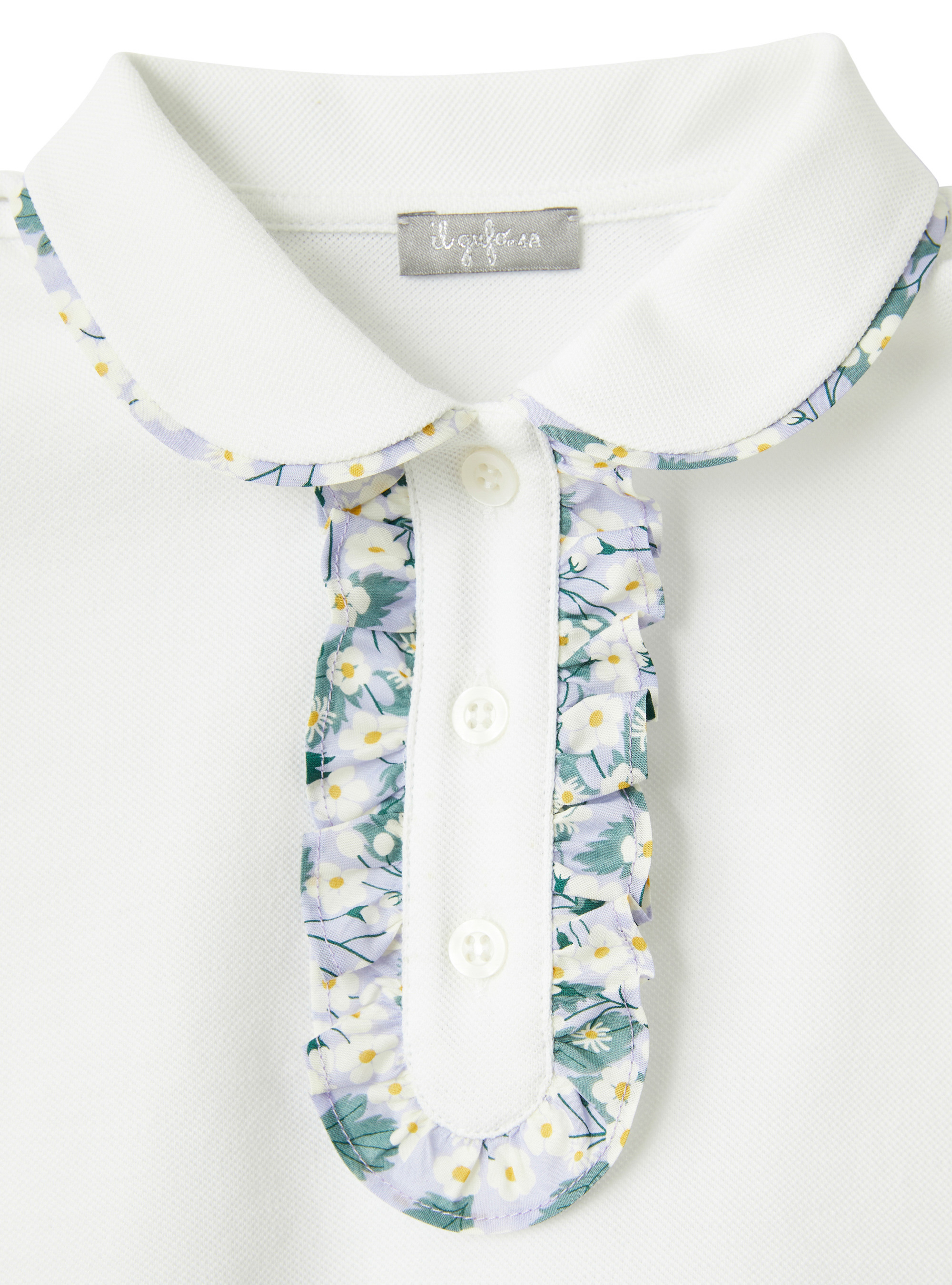 Polo shirt with Liberty Fabrics profiles - White | Il Gufo