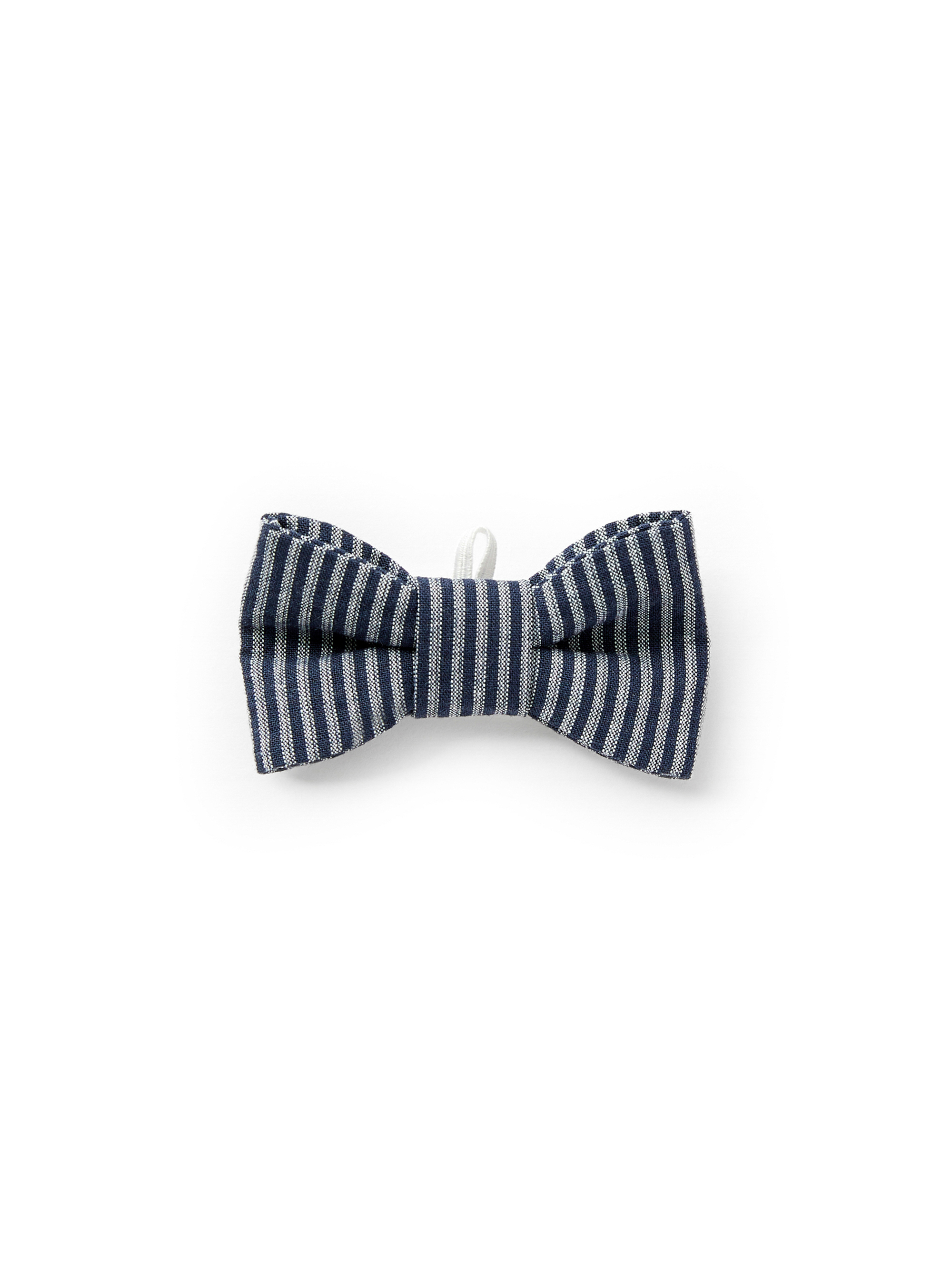 Striped seersucker baby boy bow tie - Blue | Il Gufo