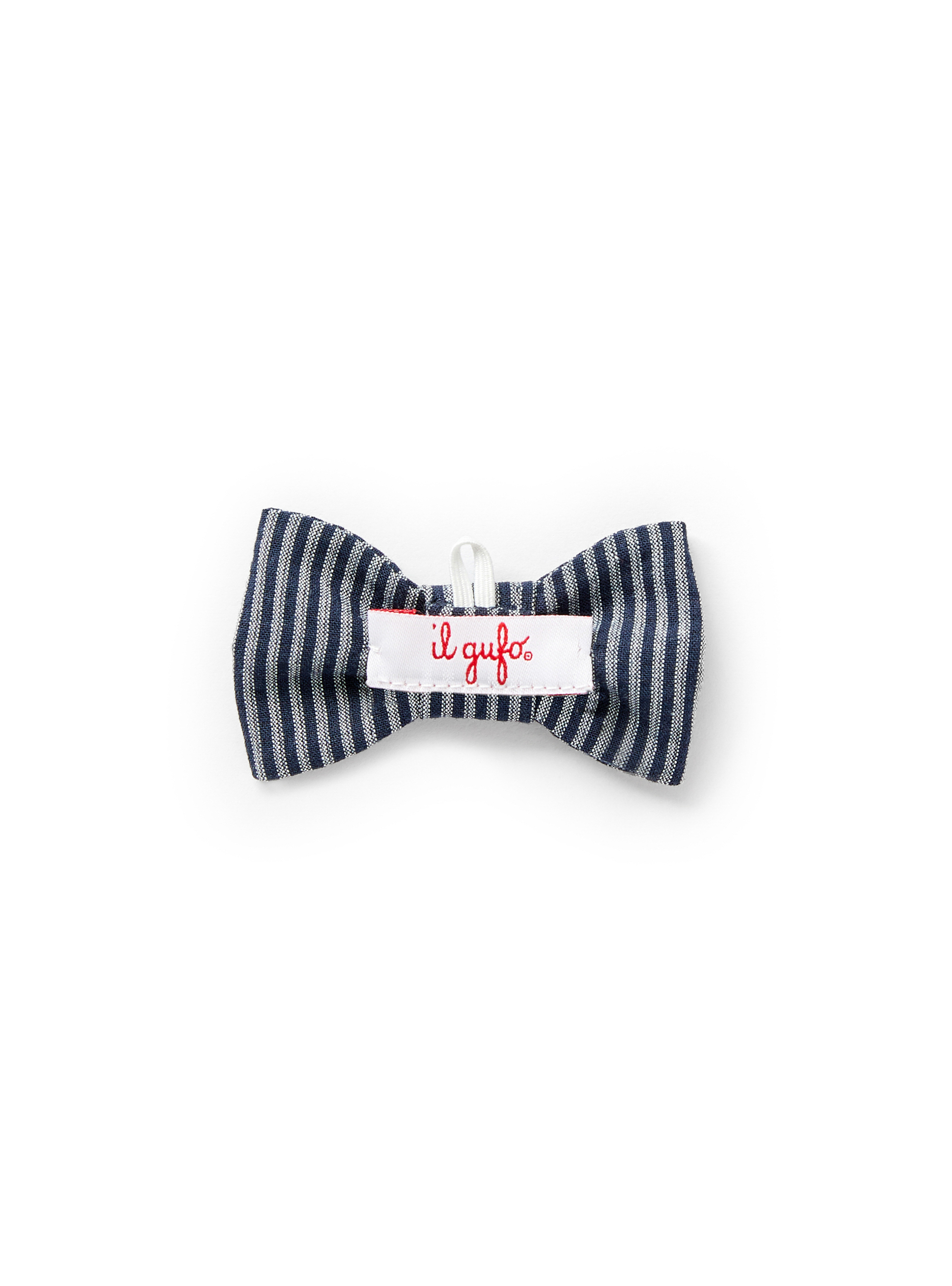 Striped seersucker baby boy bow tie - Blue | Il Gufo