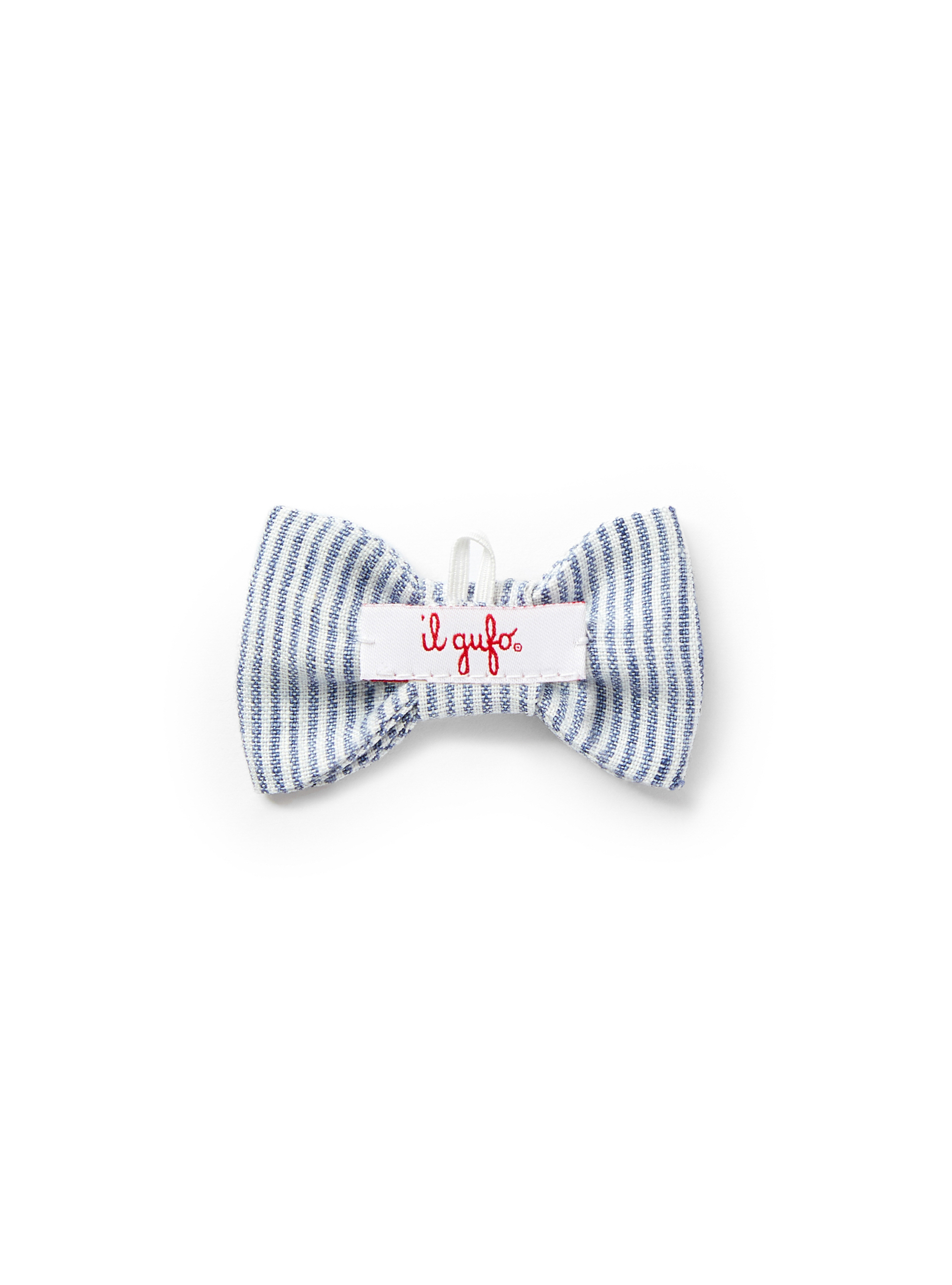 Baby boy's striped linen bow tie - Blue | Il Gufo