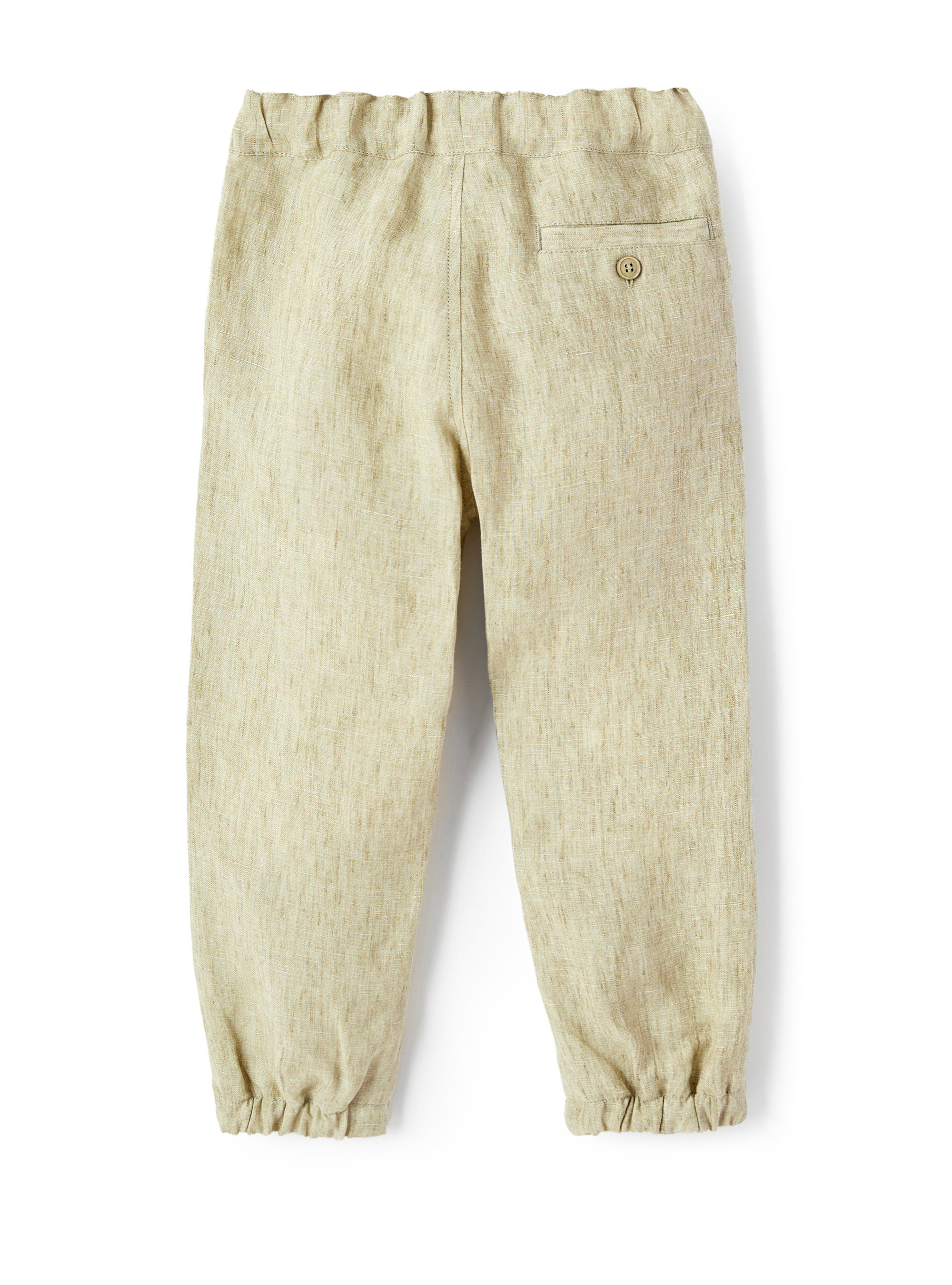 Pantalone in lino cachi - Verde | Il Gufo