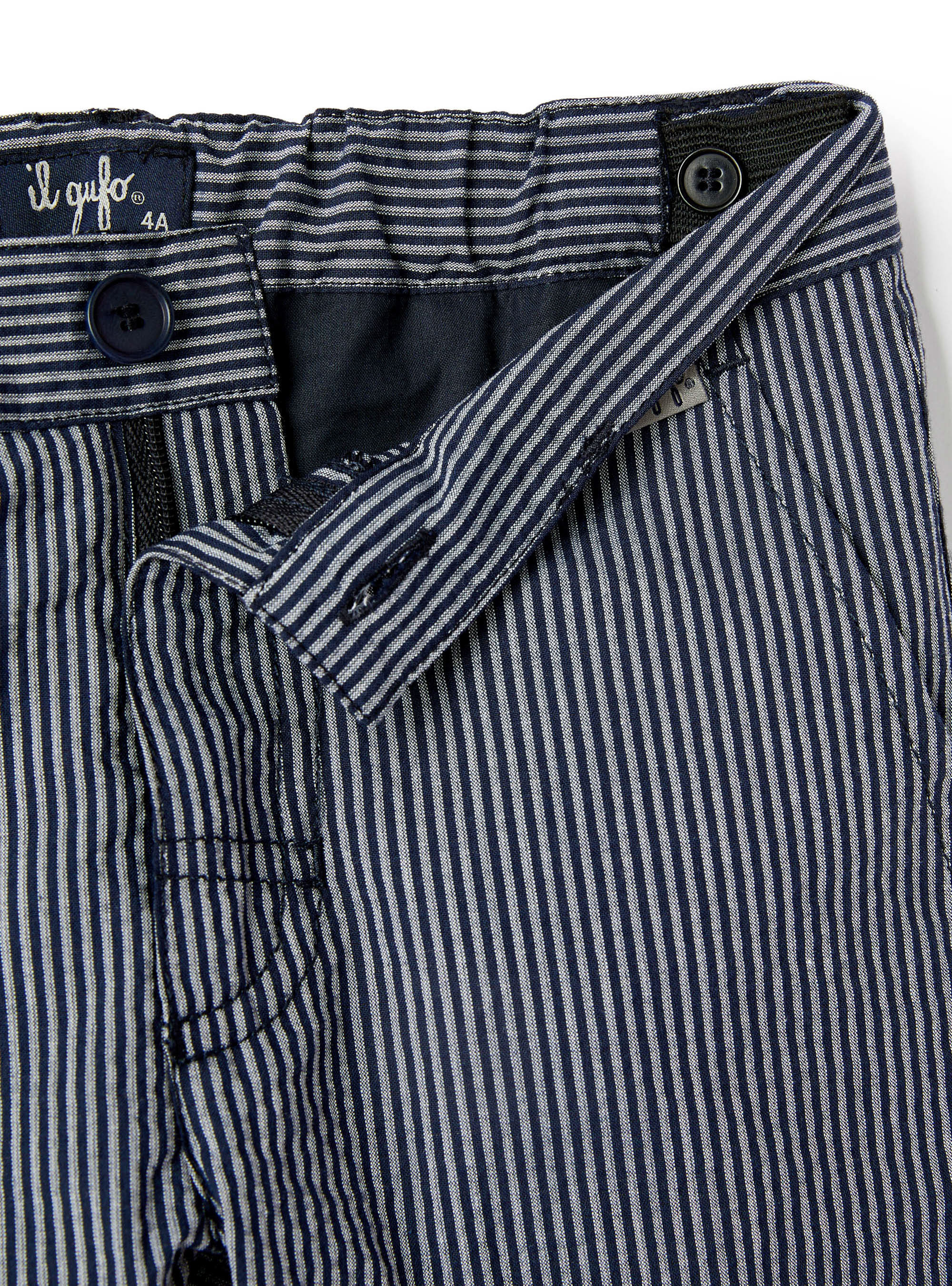 Striped regular fit trousers - Blue | Il Gufo