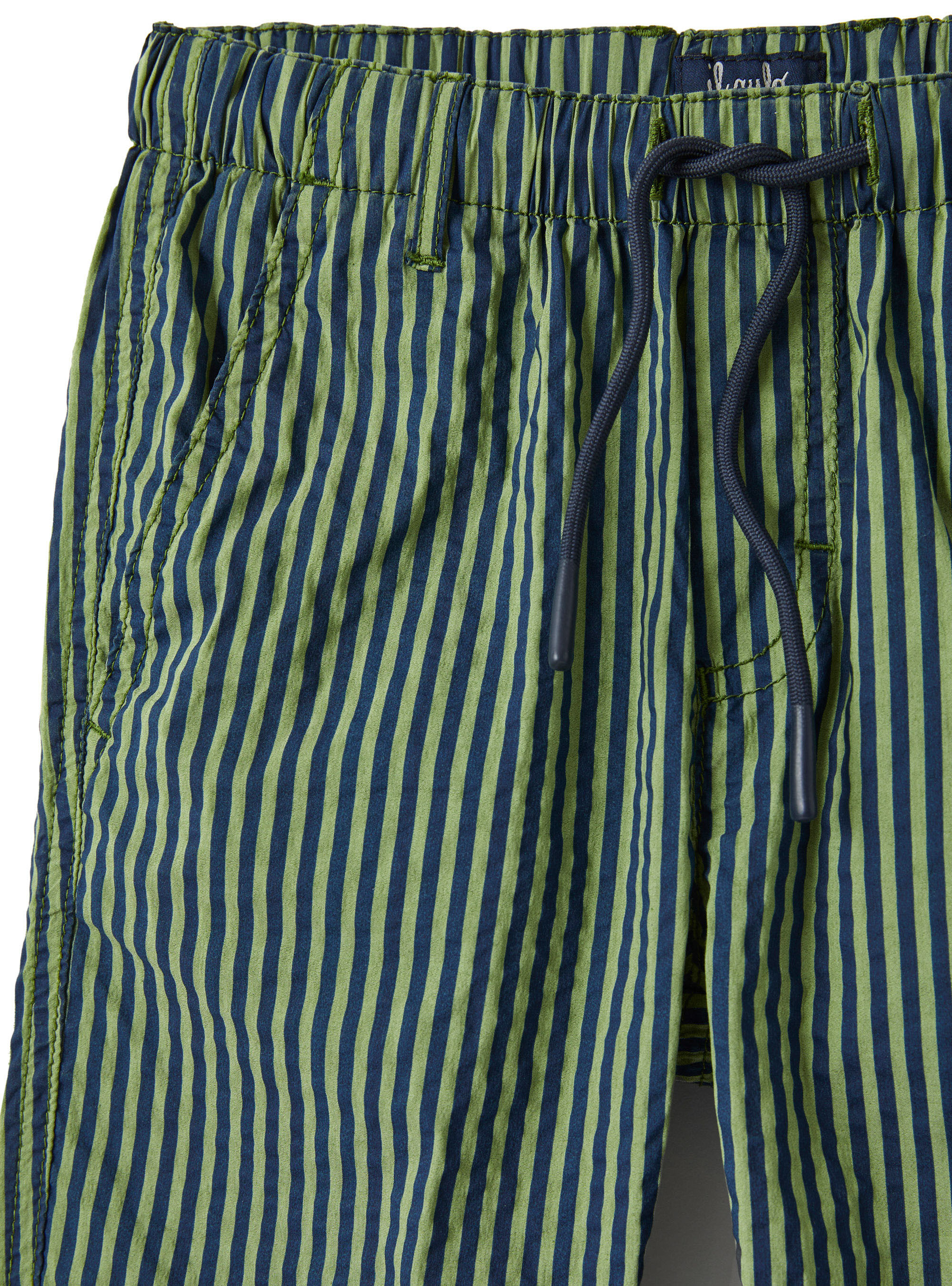 Pantalone in seerscuker rigato - Verde | Il Gufo