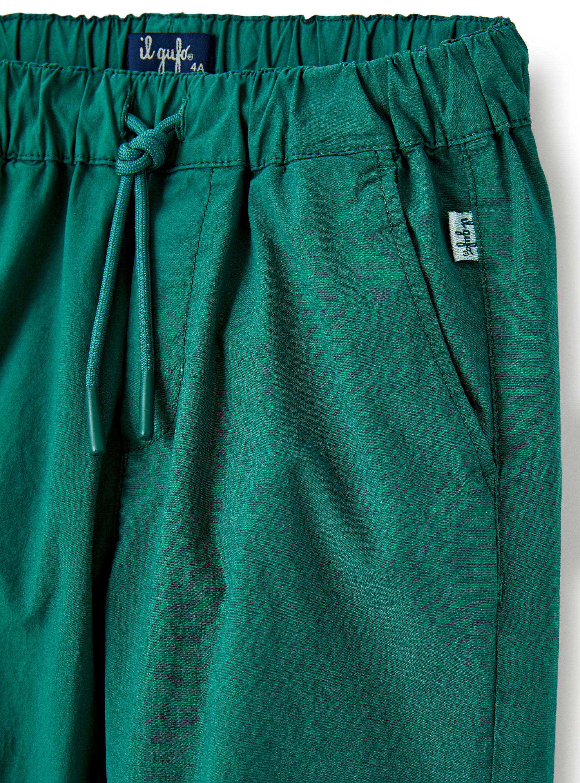 Pantalon de jogging en popeline vert - Vert | Il Gufo