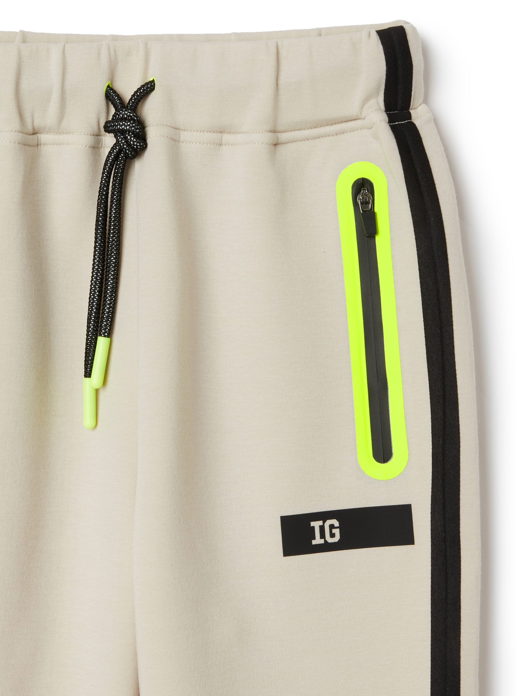Bonded joggers with taping - Beige | Il Gufo