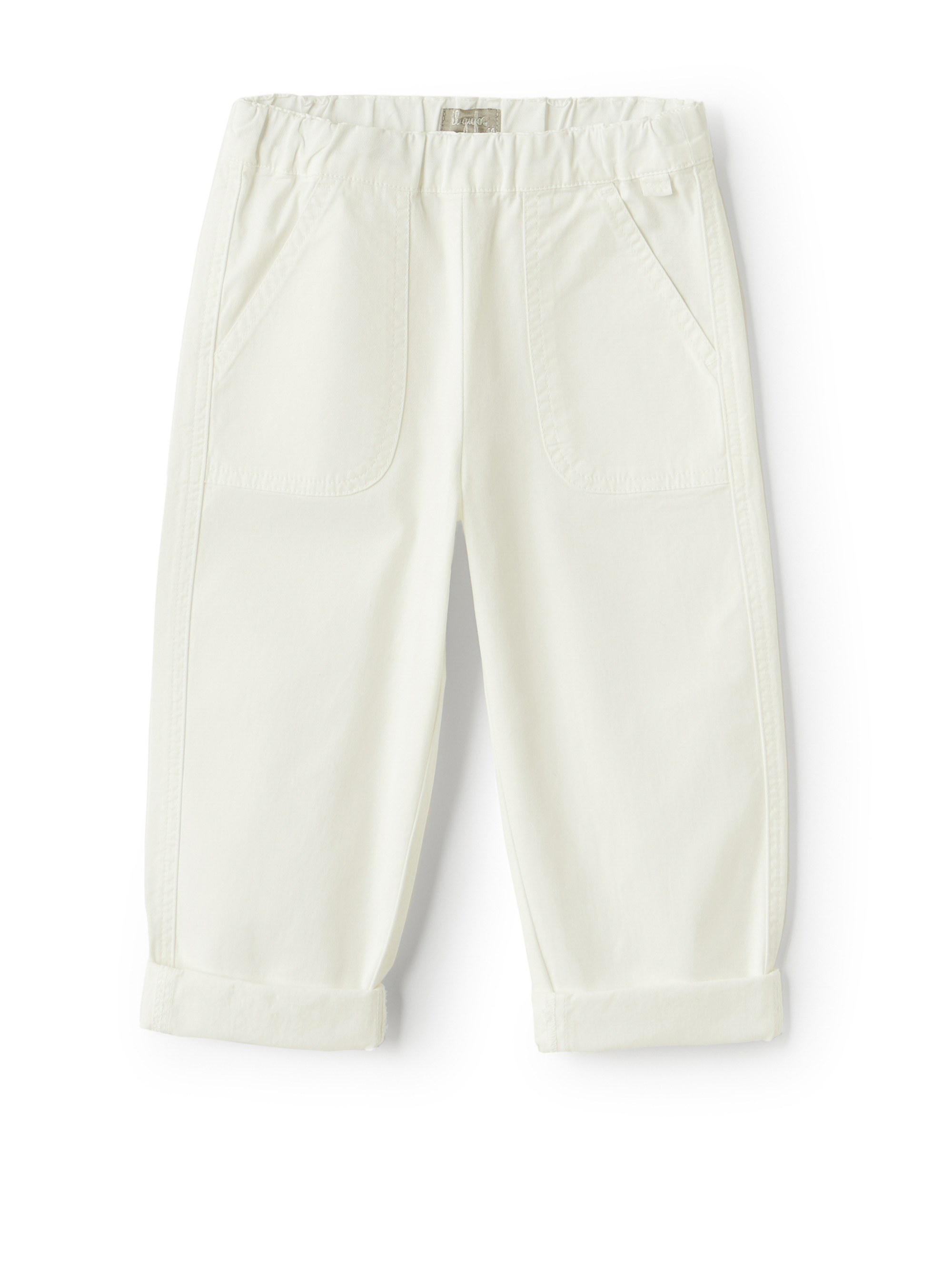 White gabardine baggy trousers - White | Il Gufo