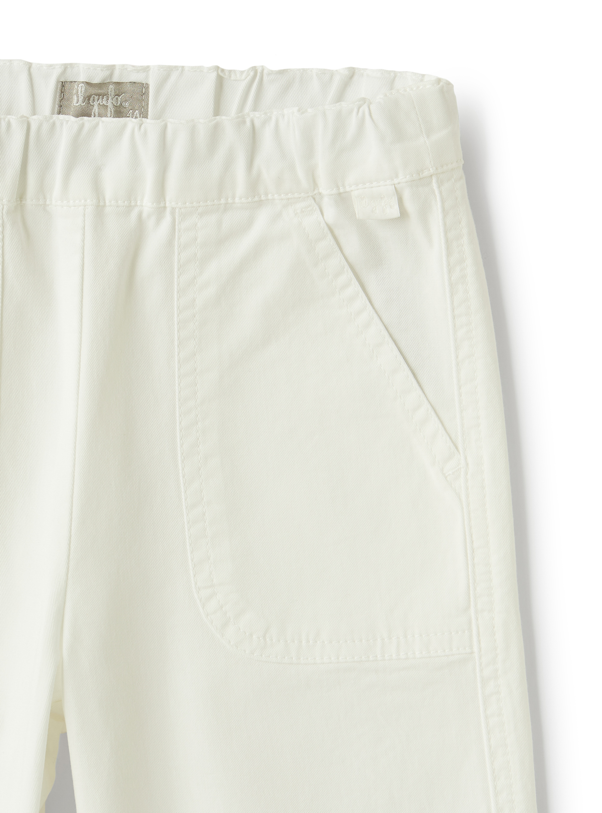 White gabardine baggy trousers - White | Il Gufo