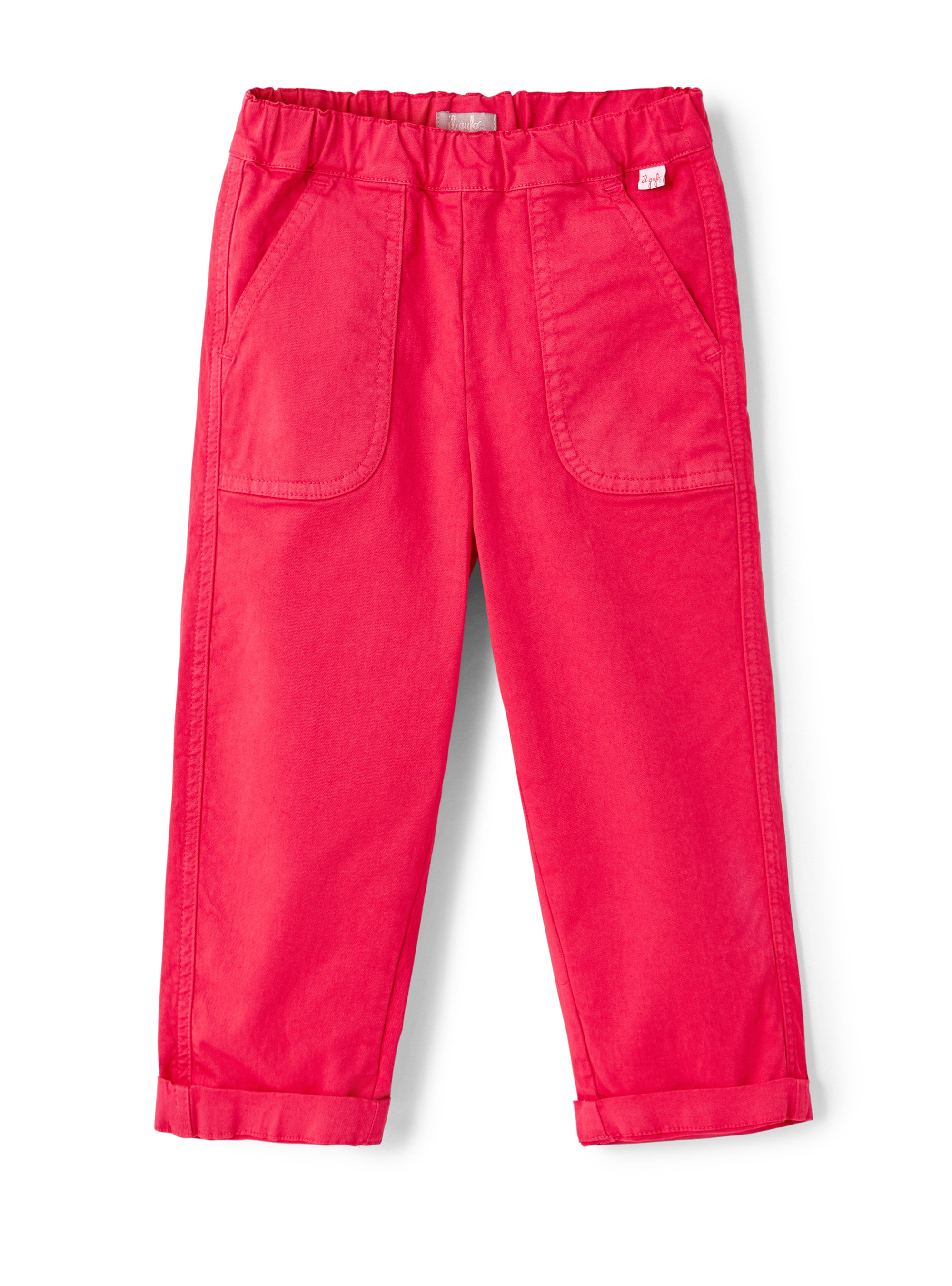 Pantalon large en gabardine rouge - Rouge | Il Gufo