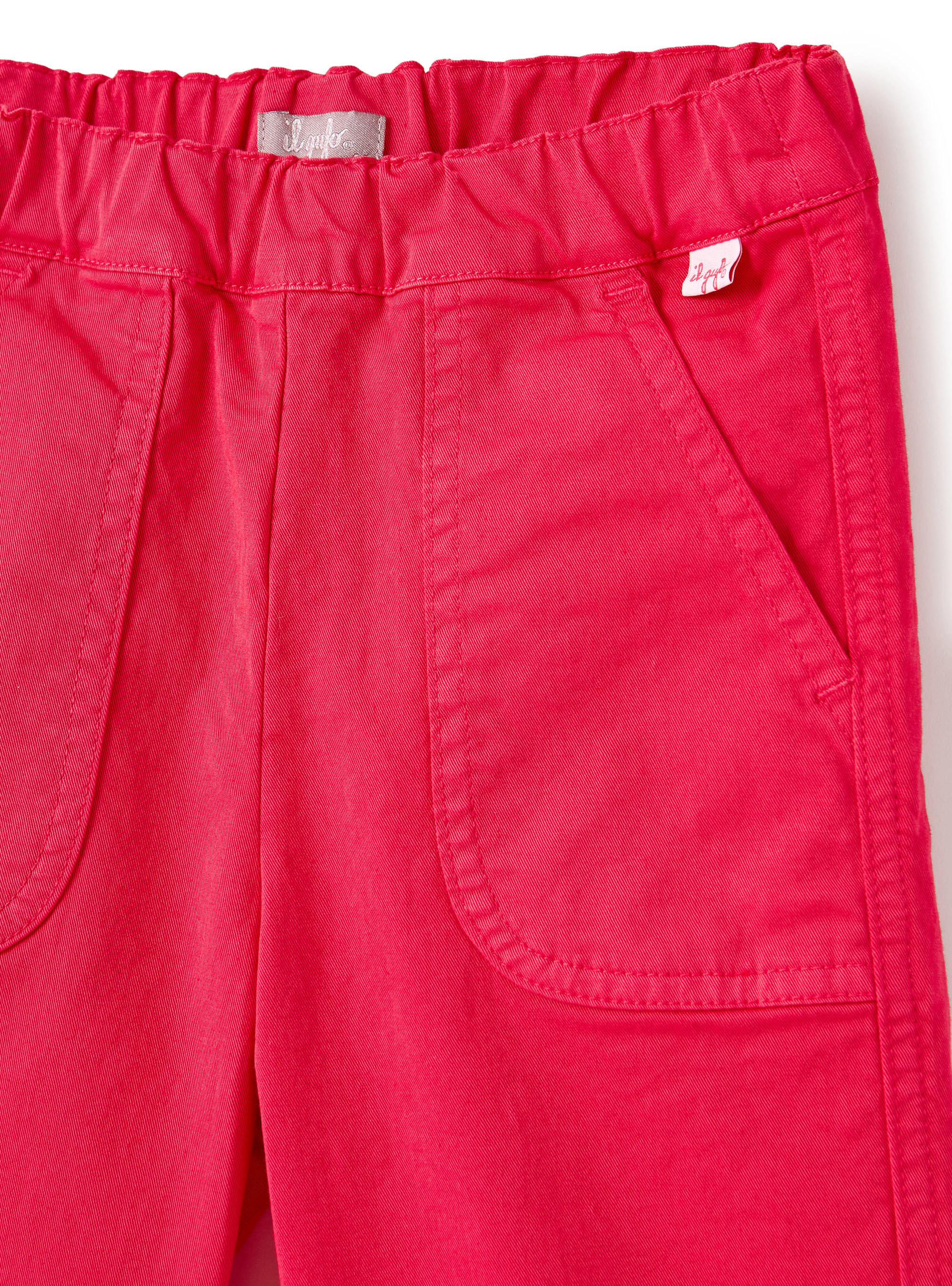 Pantalon large en gabardine rouge - Rouge | Il Gufo