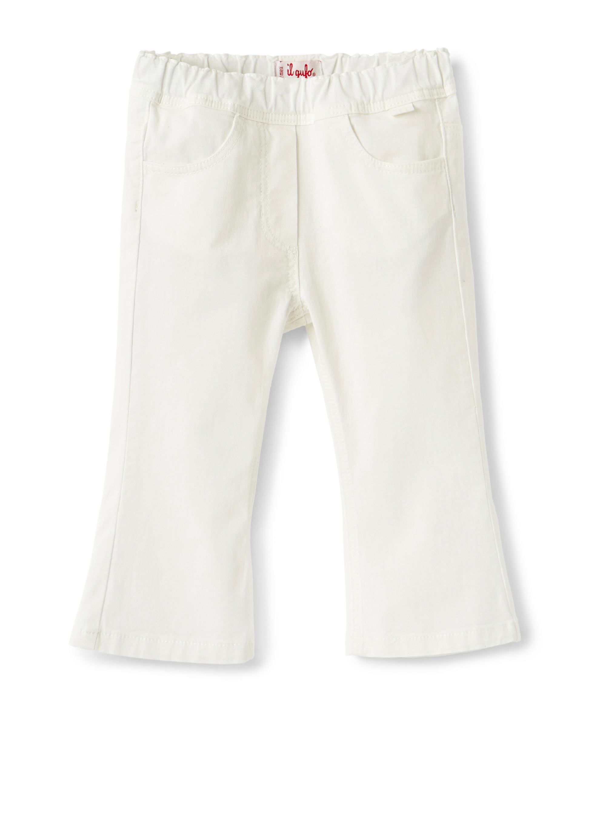 Gabardine cropped flare trousers - White | Il Gufo