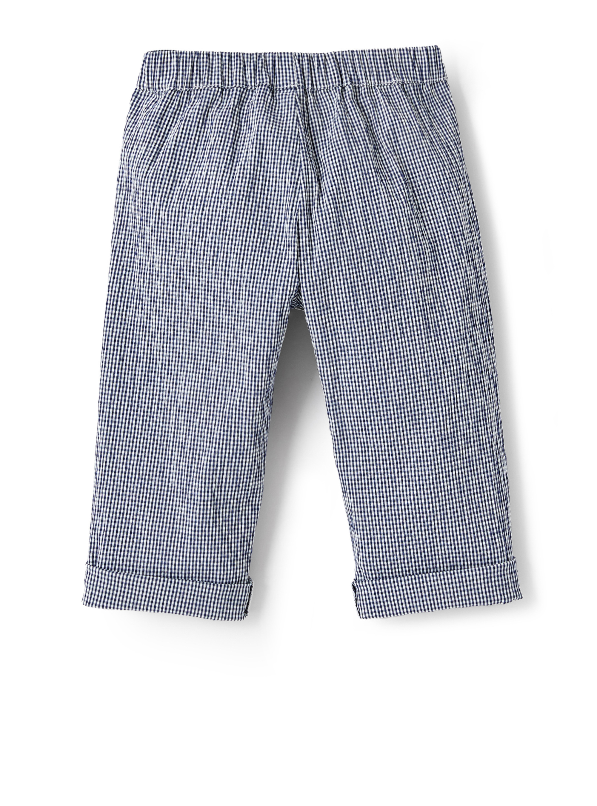 Pantaloni in micro vichy blu - Blu | Il Gufo