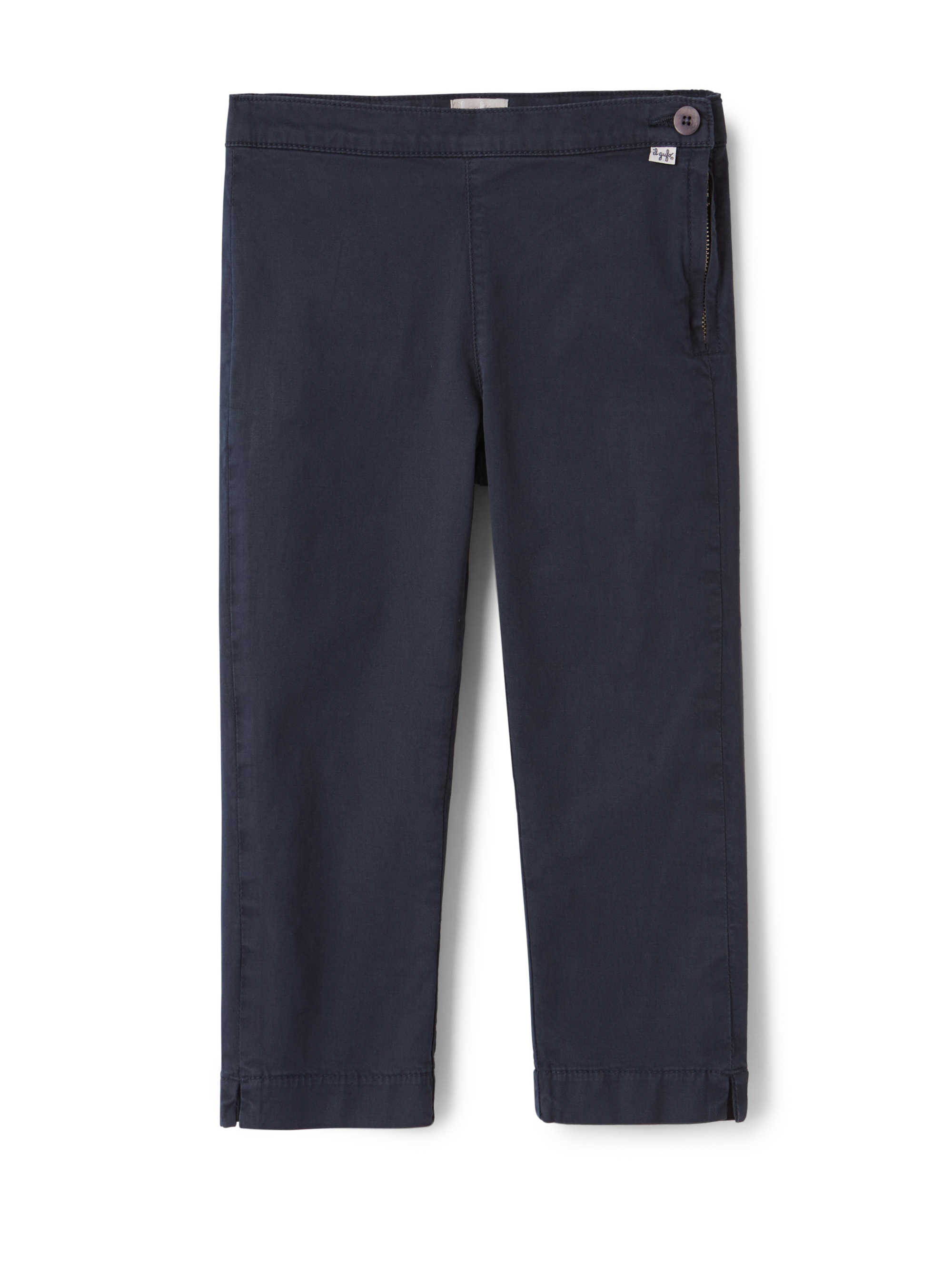 Blue gabardine Capri trousers - Blue | Il Gufo