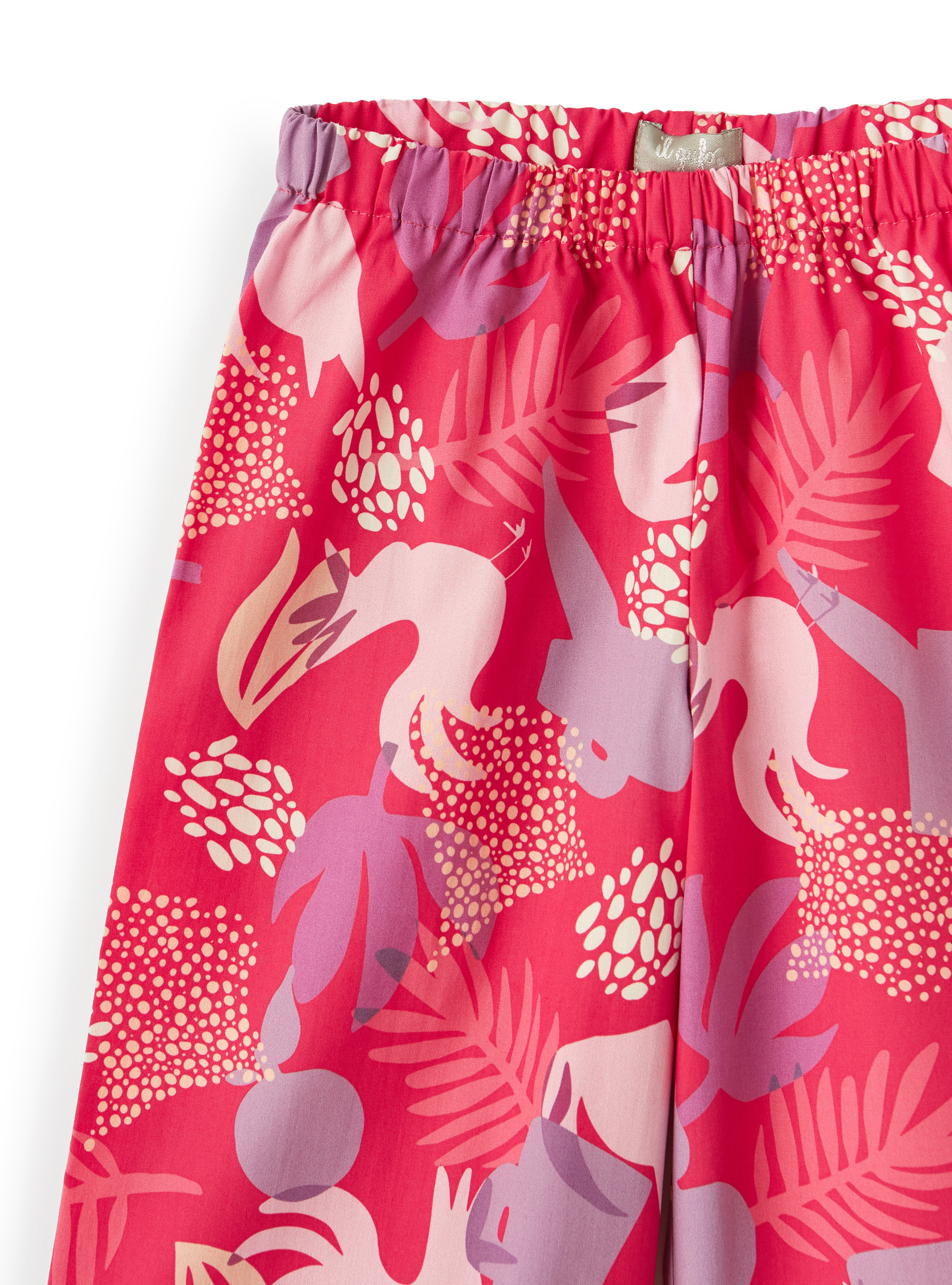 Pantaloni culotte con stampa giardino - Fucsia | Il Gufo