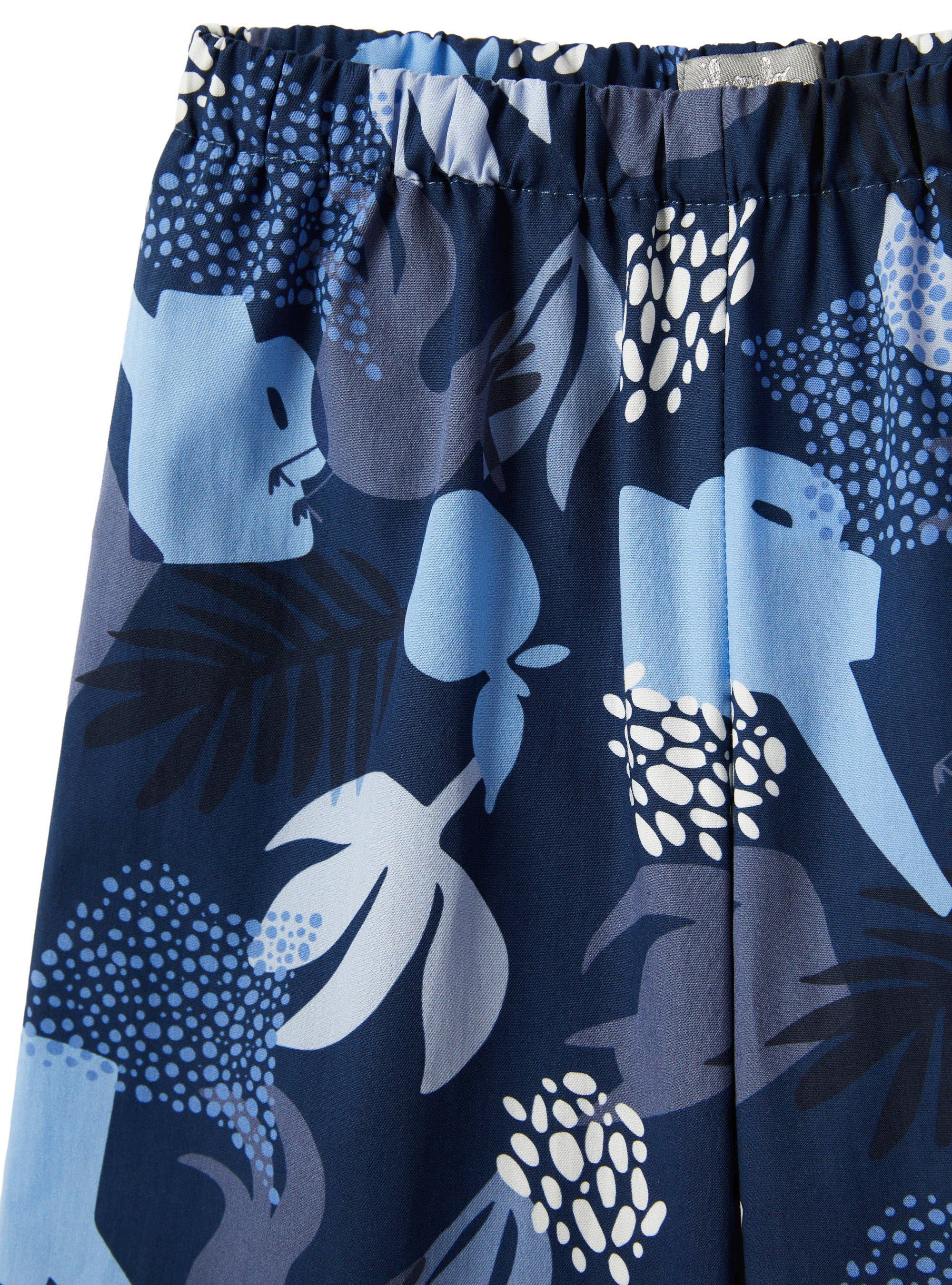 Culottes with garden print - Blue | Il Gufo