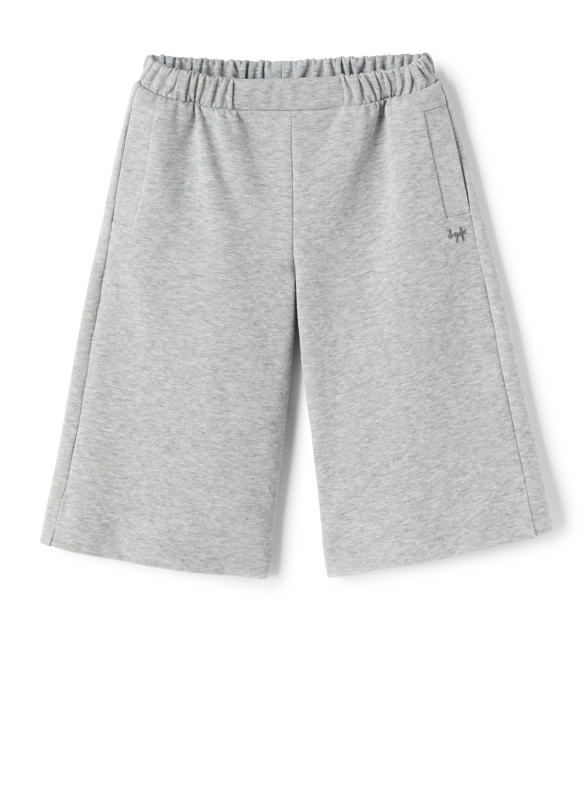 Grey fleece culotte trousers - Trousers - Il Gufo