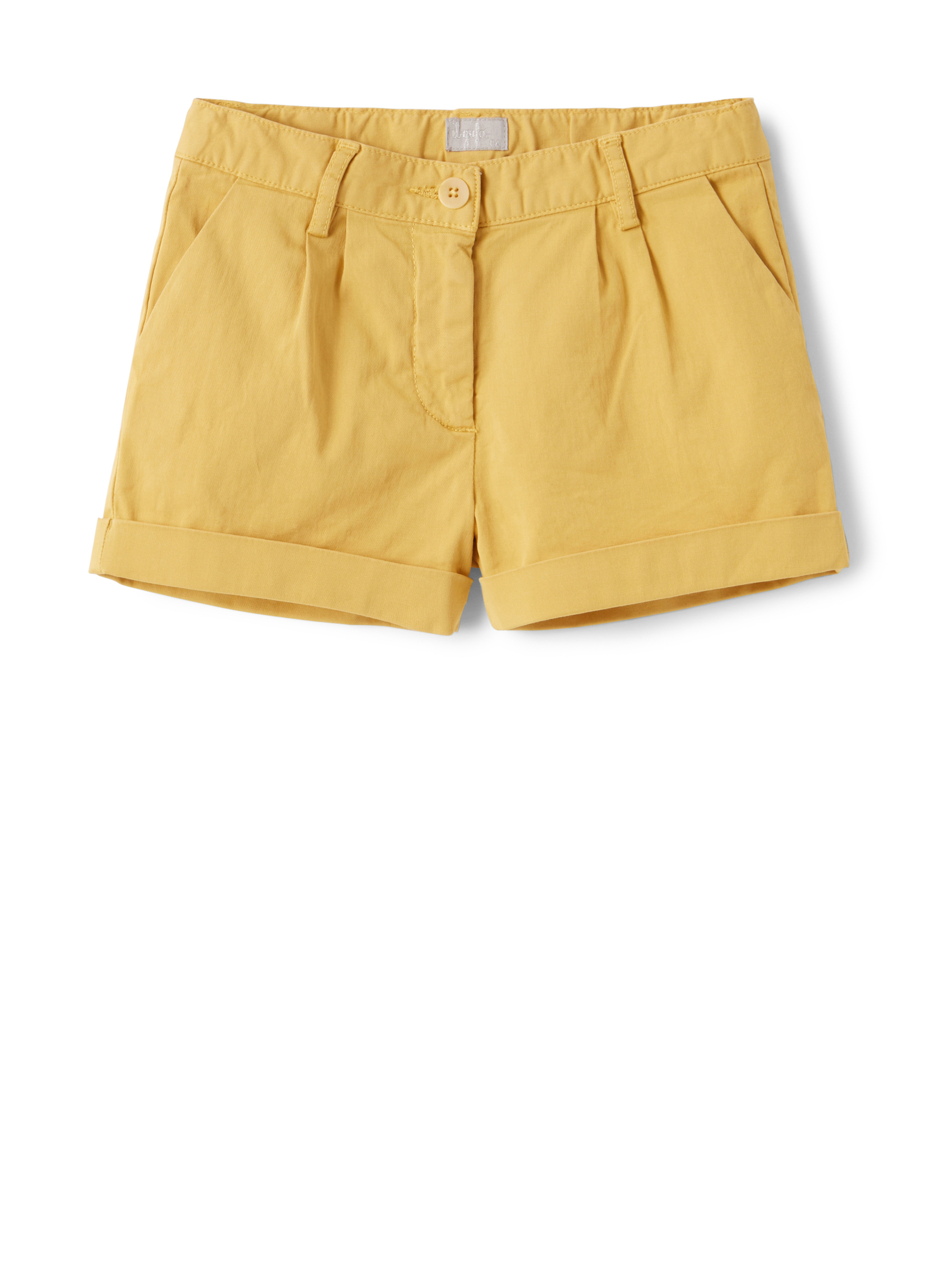 Shorts in gabardine di cotone giallo - Pantaloni - Il Gufo