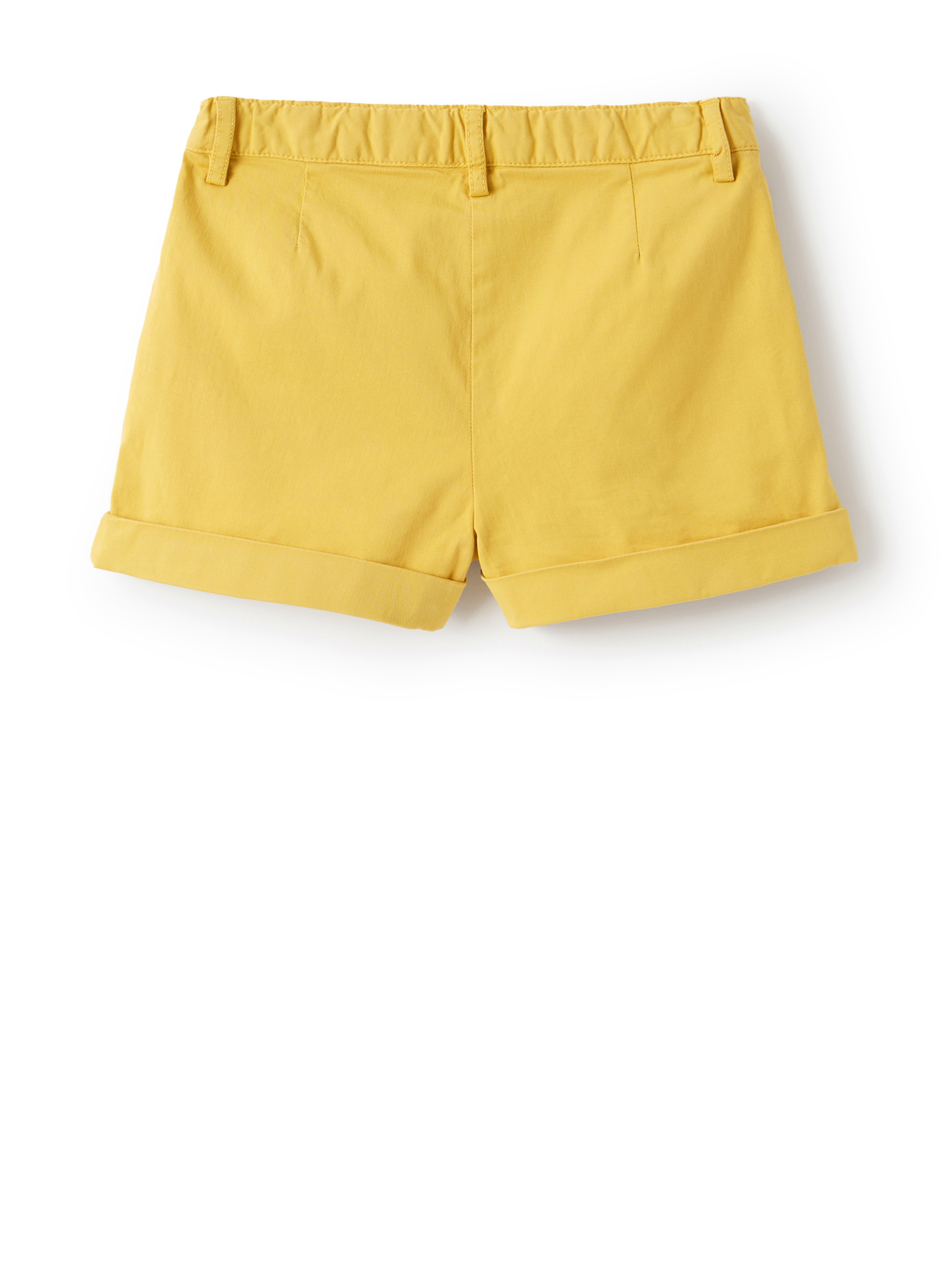 Yellow cotton gabardine shorts - Yellow | Il Gufo