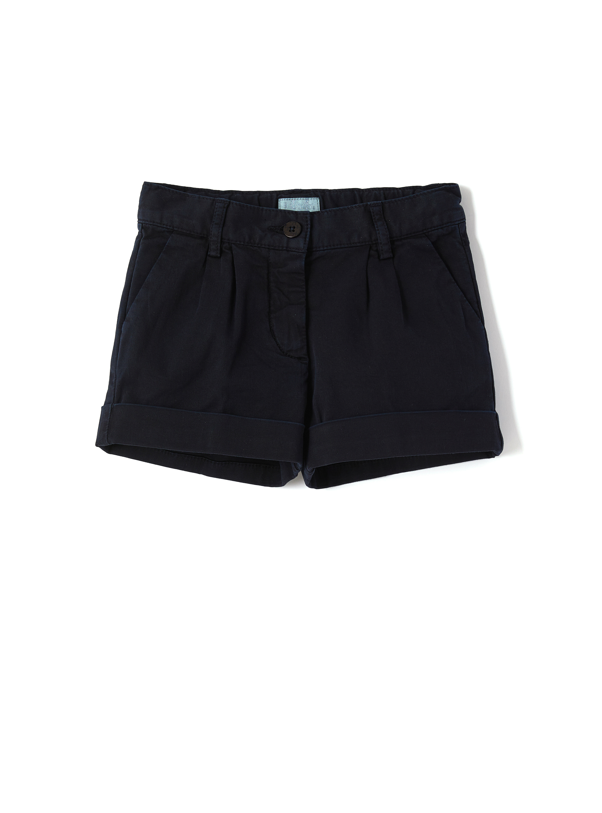 Shorts in gabardine di cotone blu - Pantaloni - Il Gufo