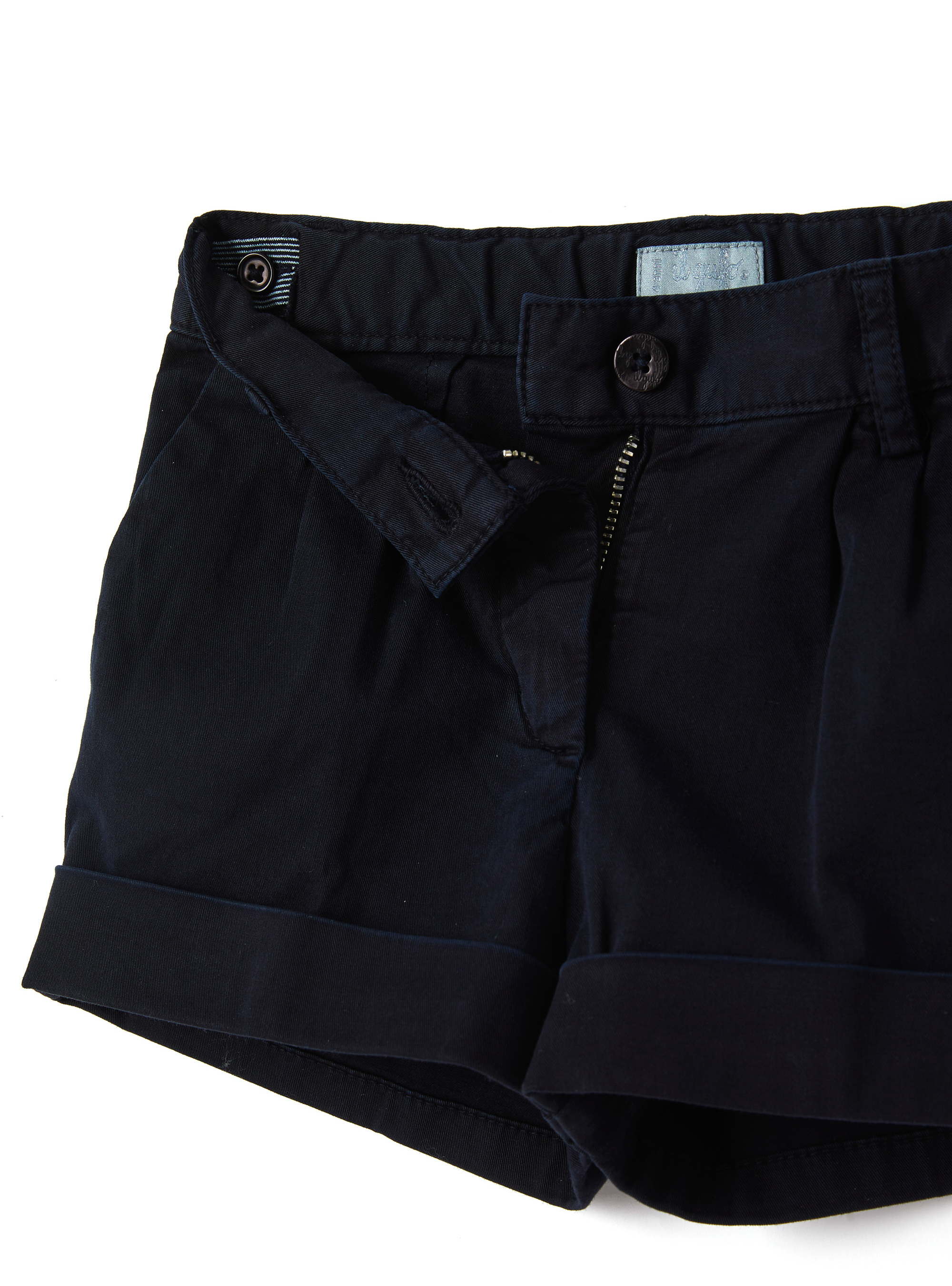 Blue cotton gabardine shorts - Blue | Il Gufo