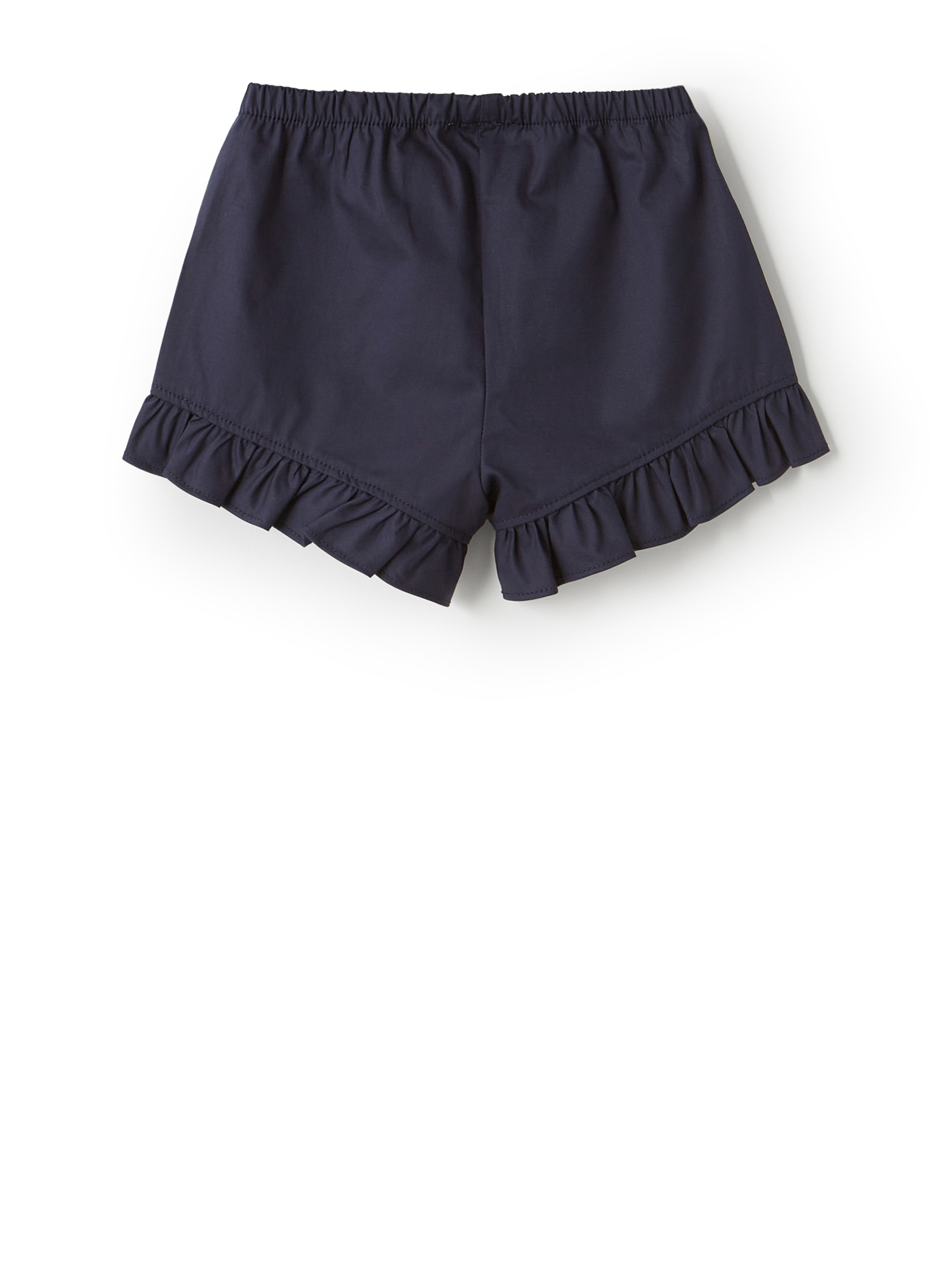 Poplin shorts with ruffles - Blue | Il Gufo