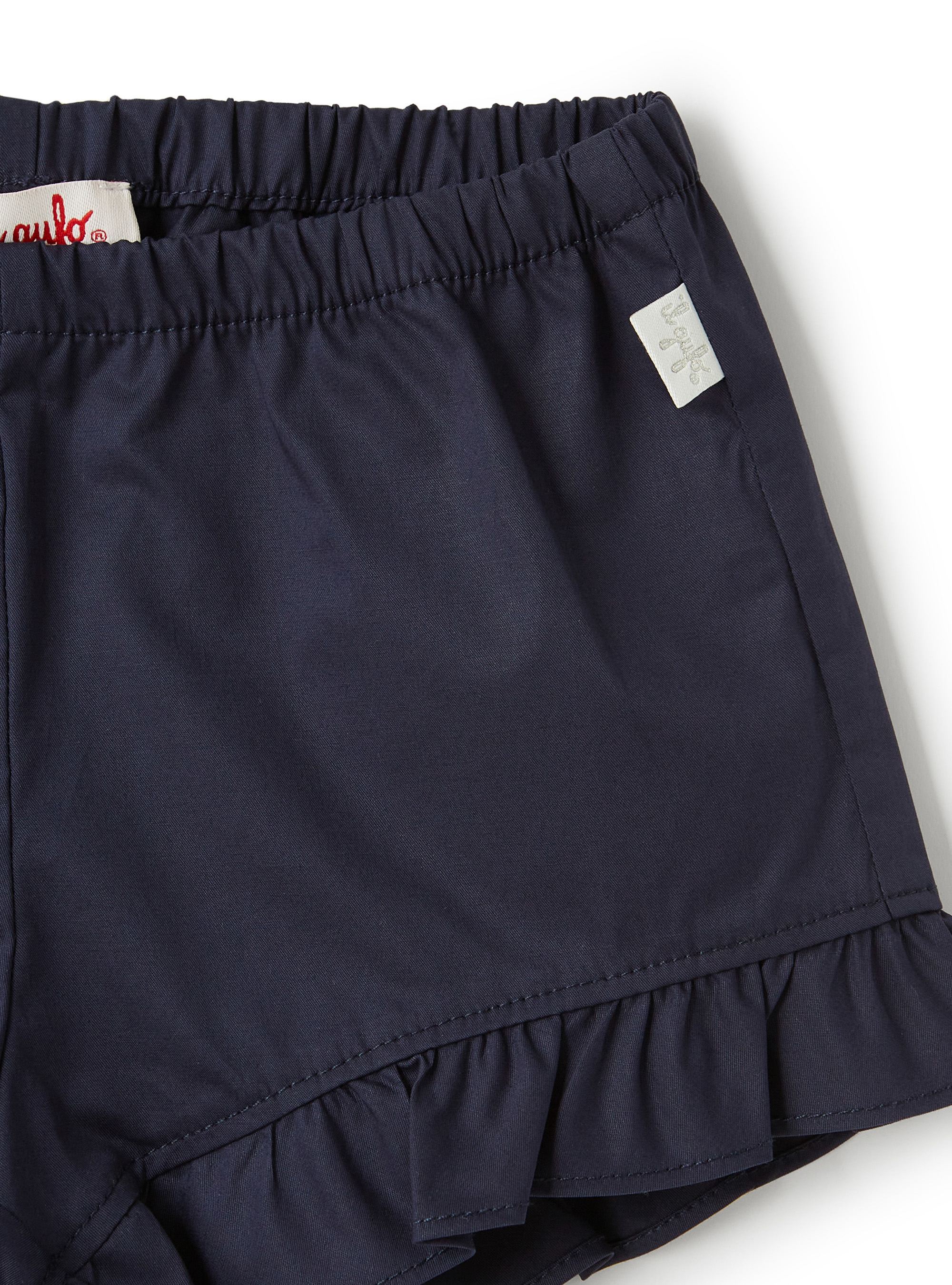 Poplin shorts with ruffles - Blue | Il Gufo
