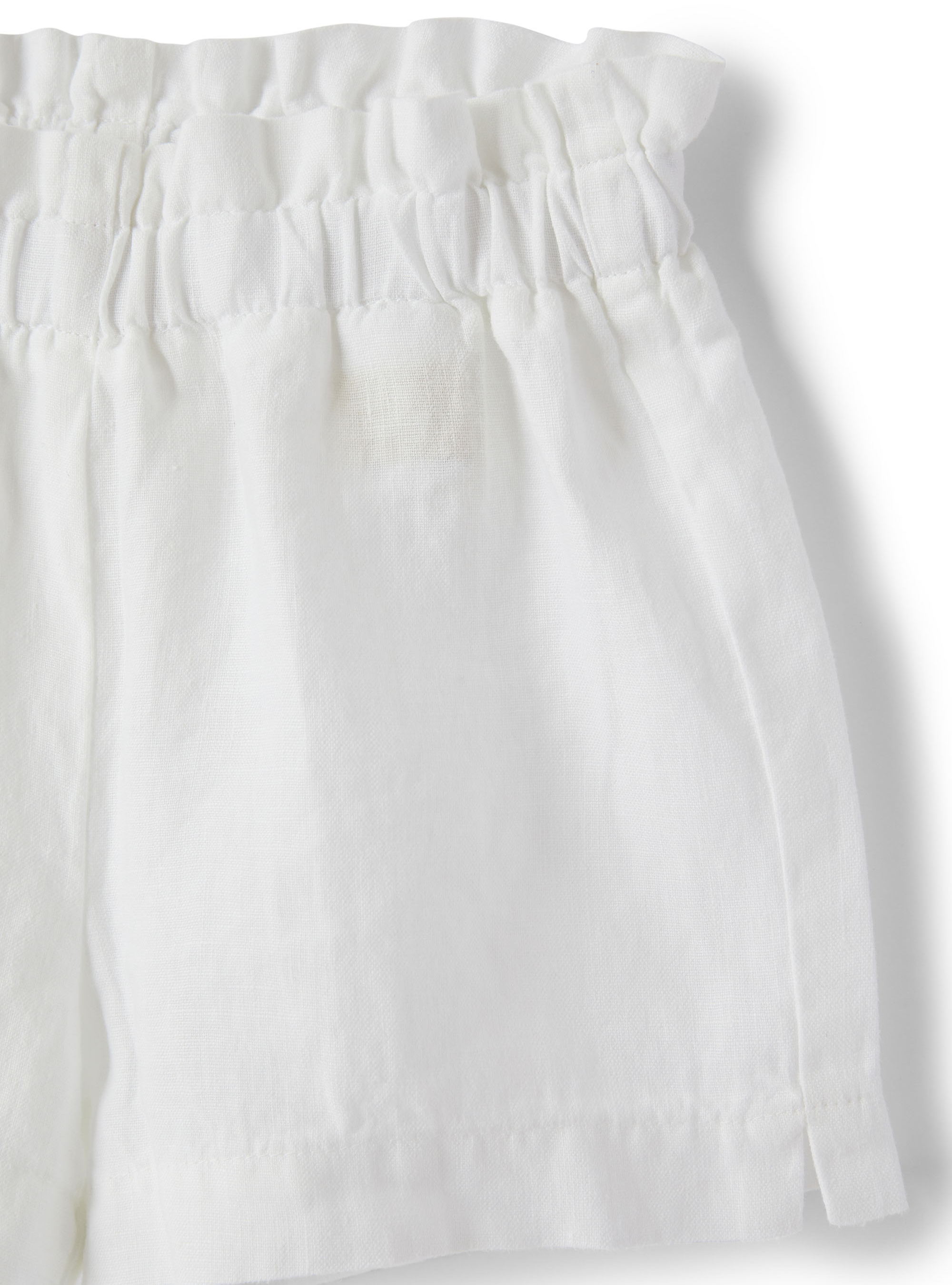 White linen Bermuda shorts - White | Il Gufo