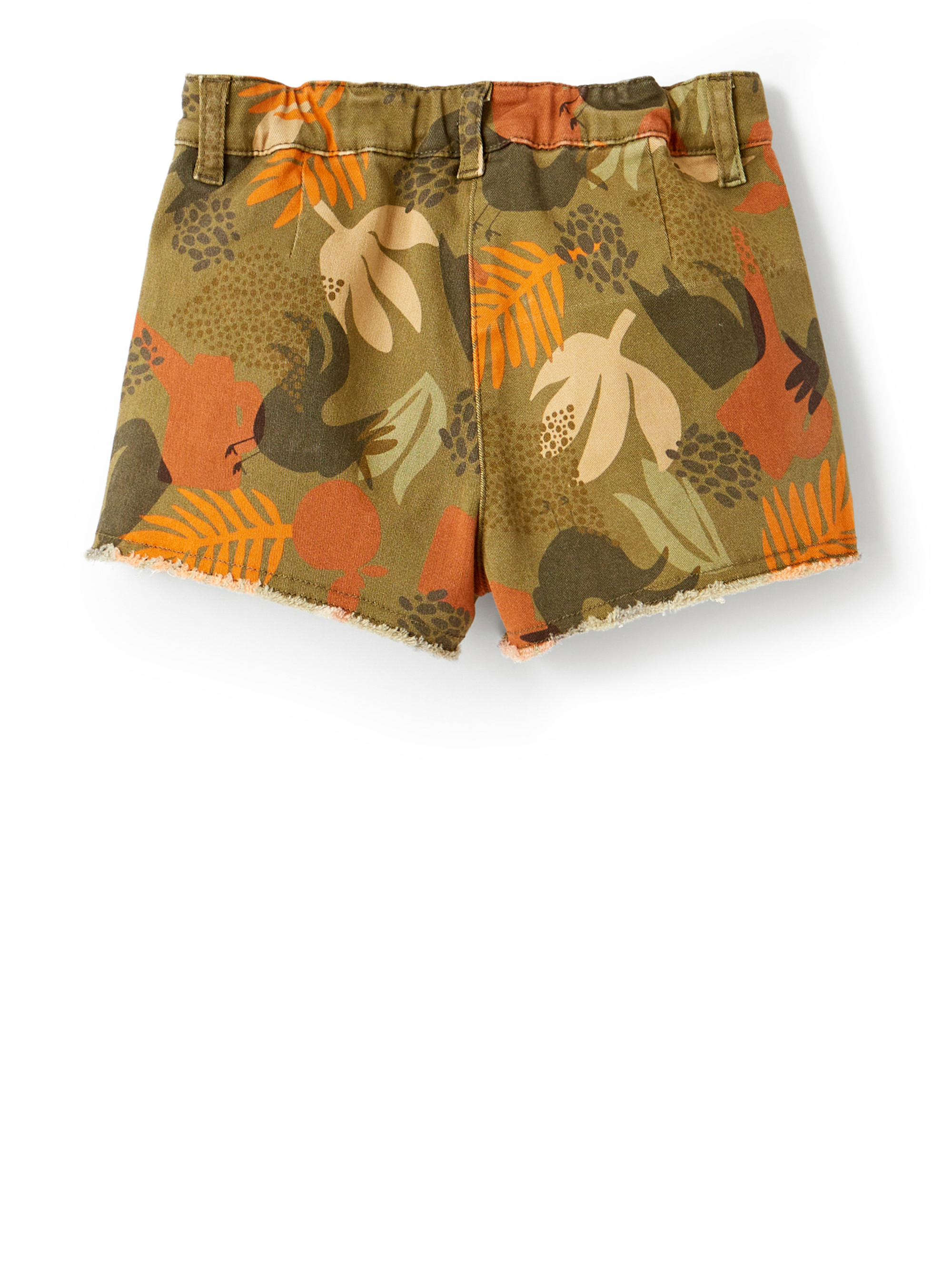 Patterned gabardine shorts - Green | Il Gufo