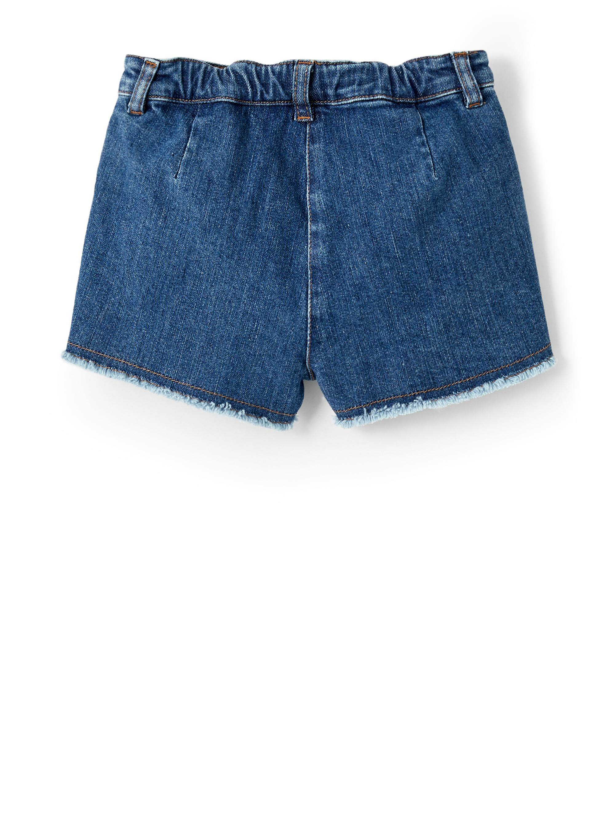Denim shorts with frayed edges - Blue | Il Gufo