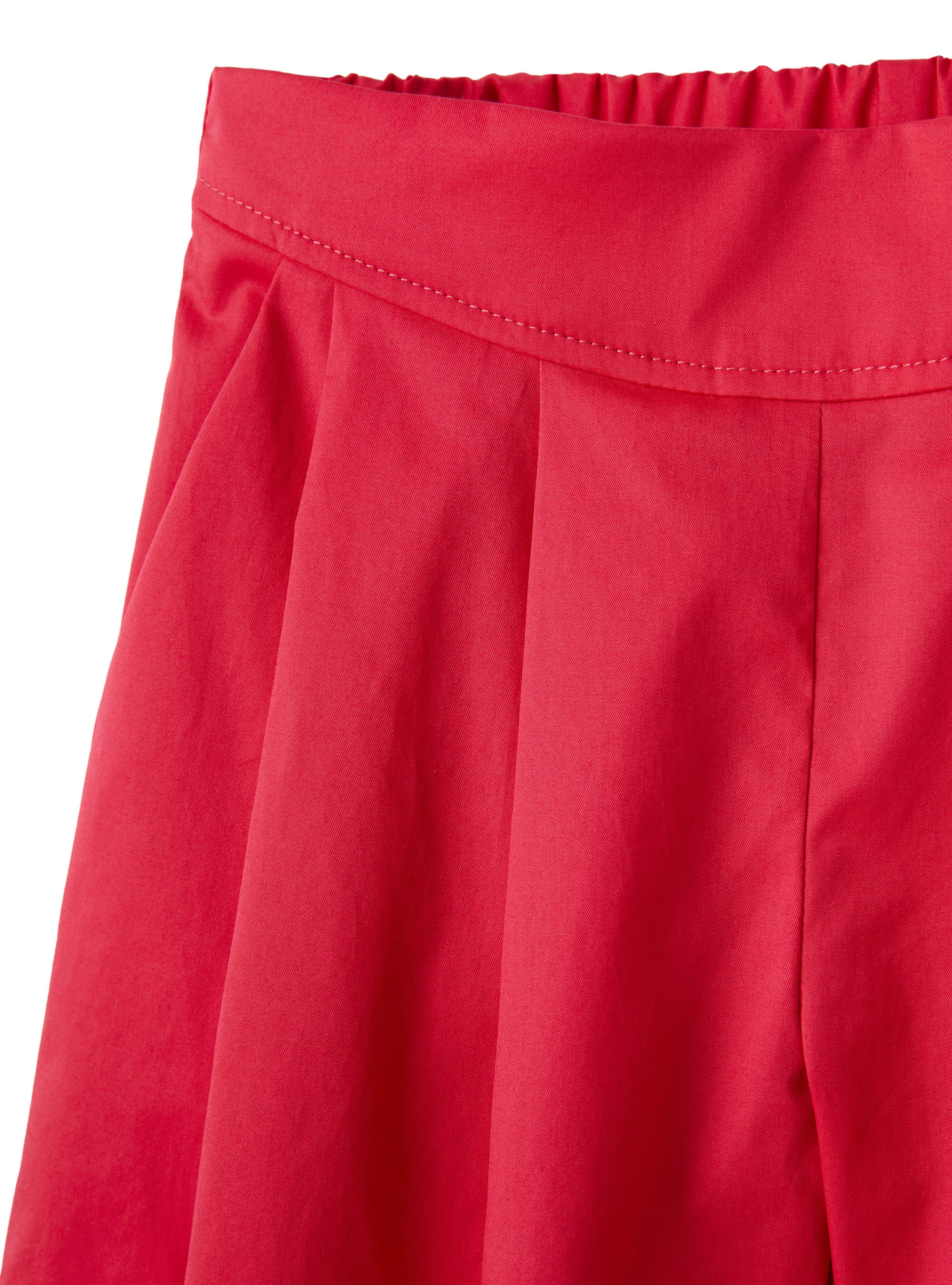 Red poplin pleated Bermuda shorts - Red | Il Gufo