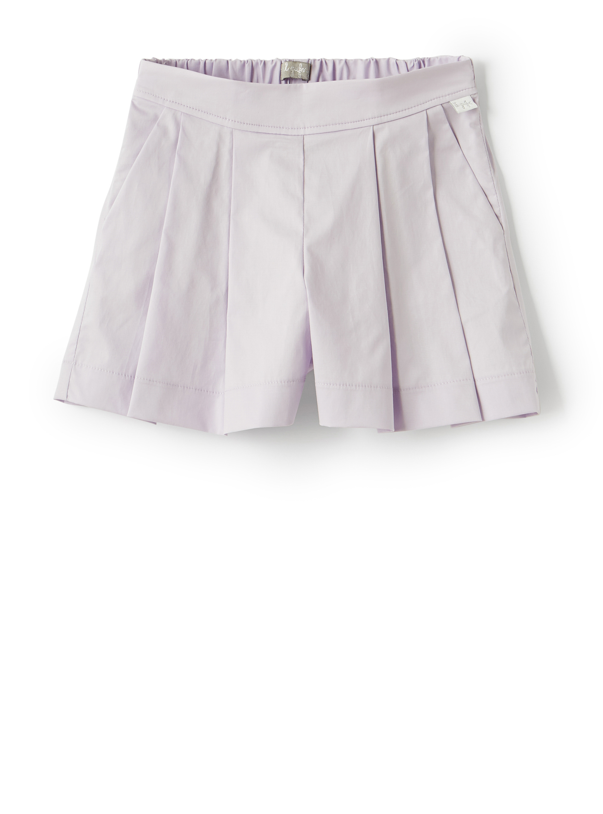Lilac poplin pleated Bermuda shorts - Lilac | Il Gufo
