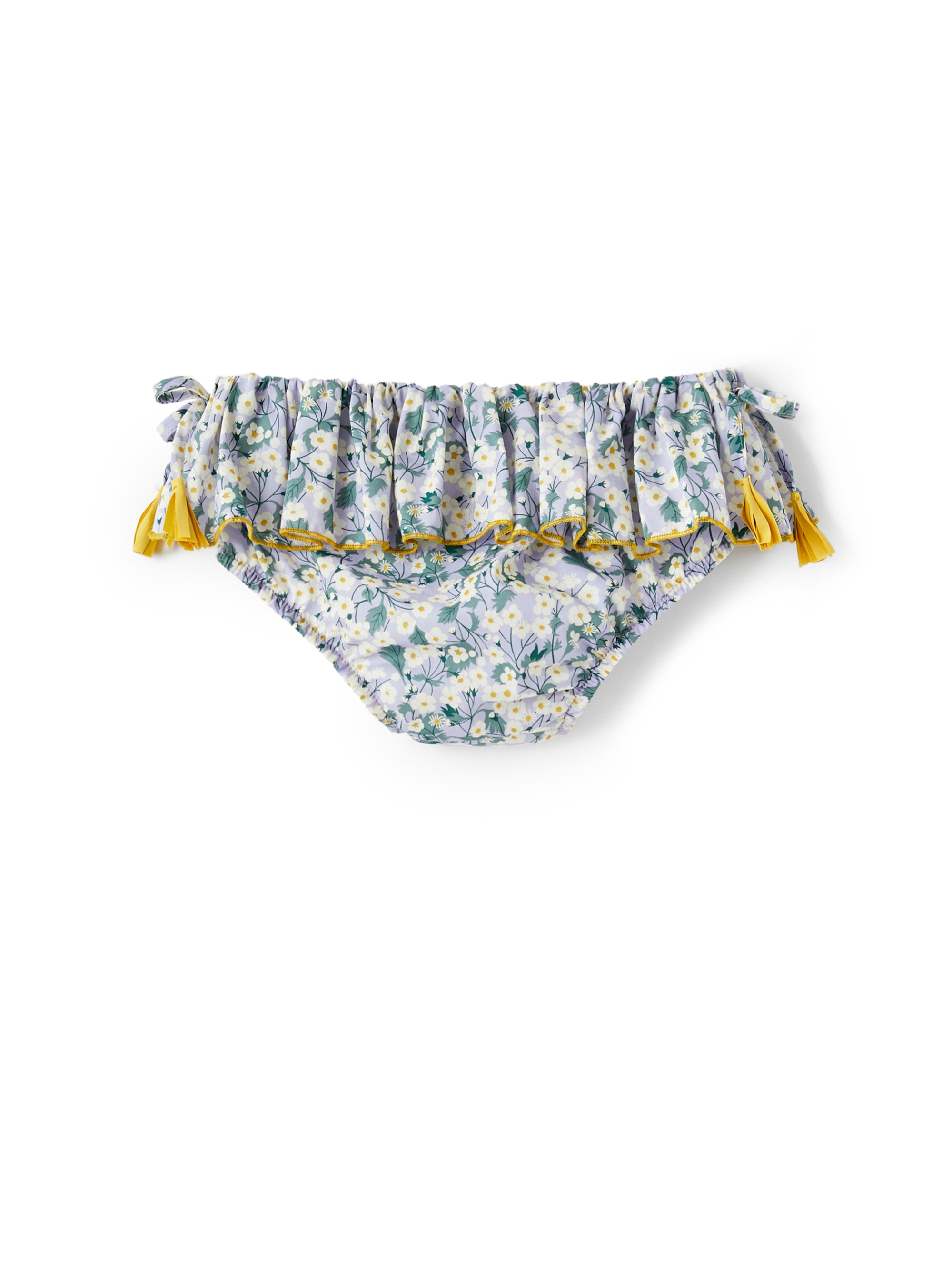 Liberty Fabrics swim briefs with flounce - Lilac | Il Gufo