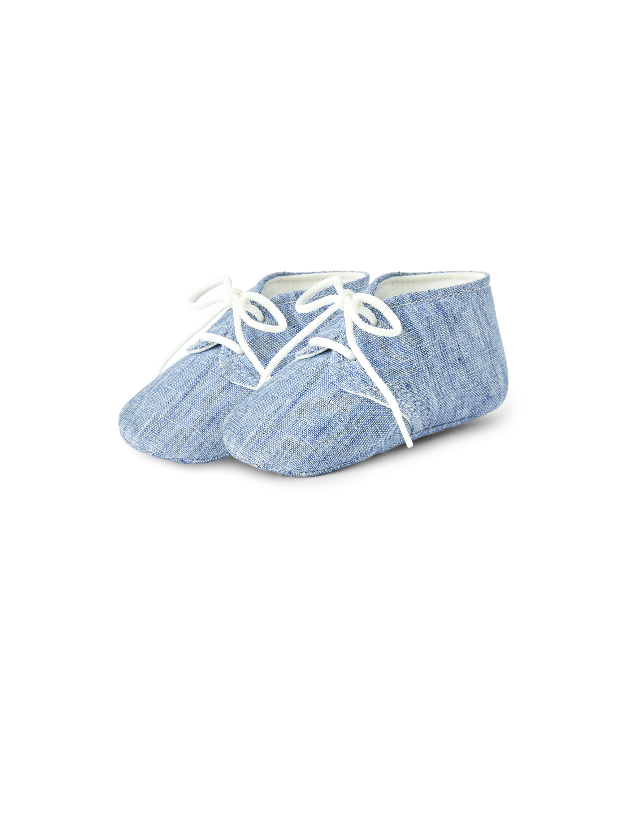 Hellblaue Slippers aus Leinen - Schuhe - Il Gufo