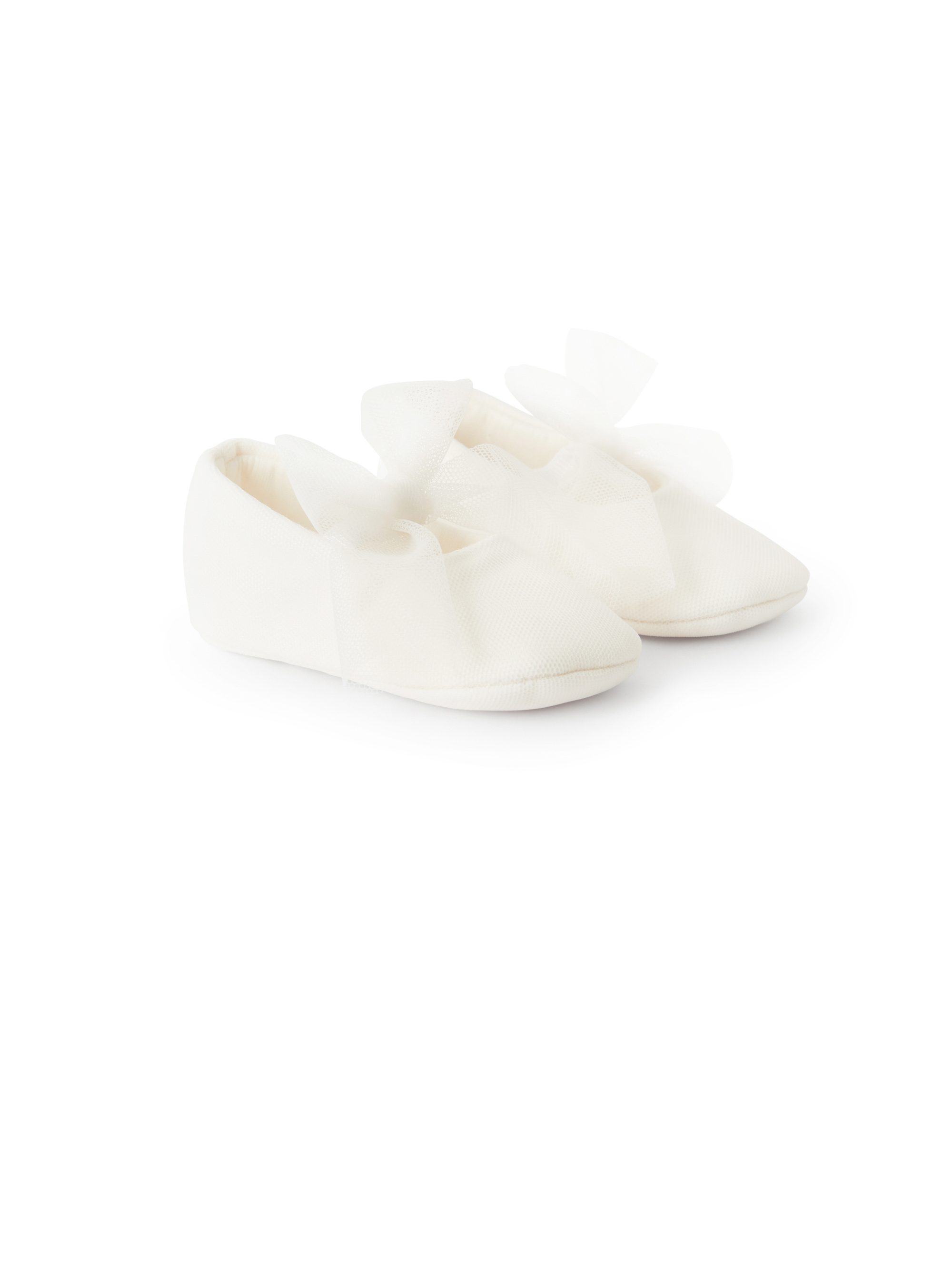 Milky white tulle shoes - Shoes - Il Gufo