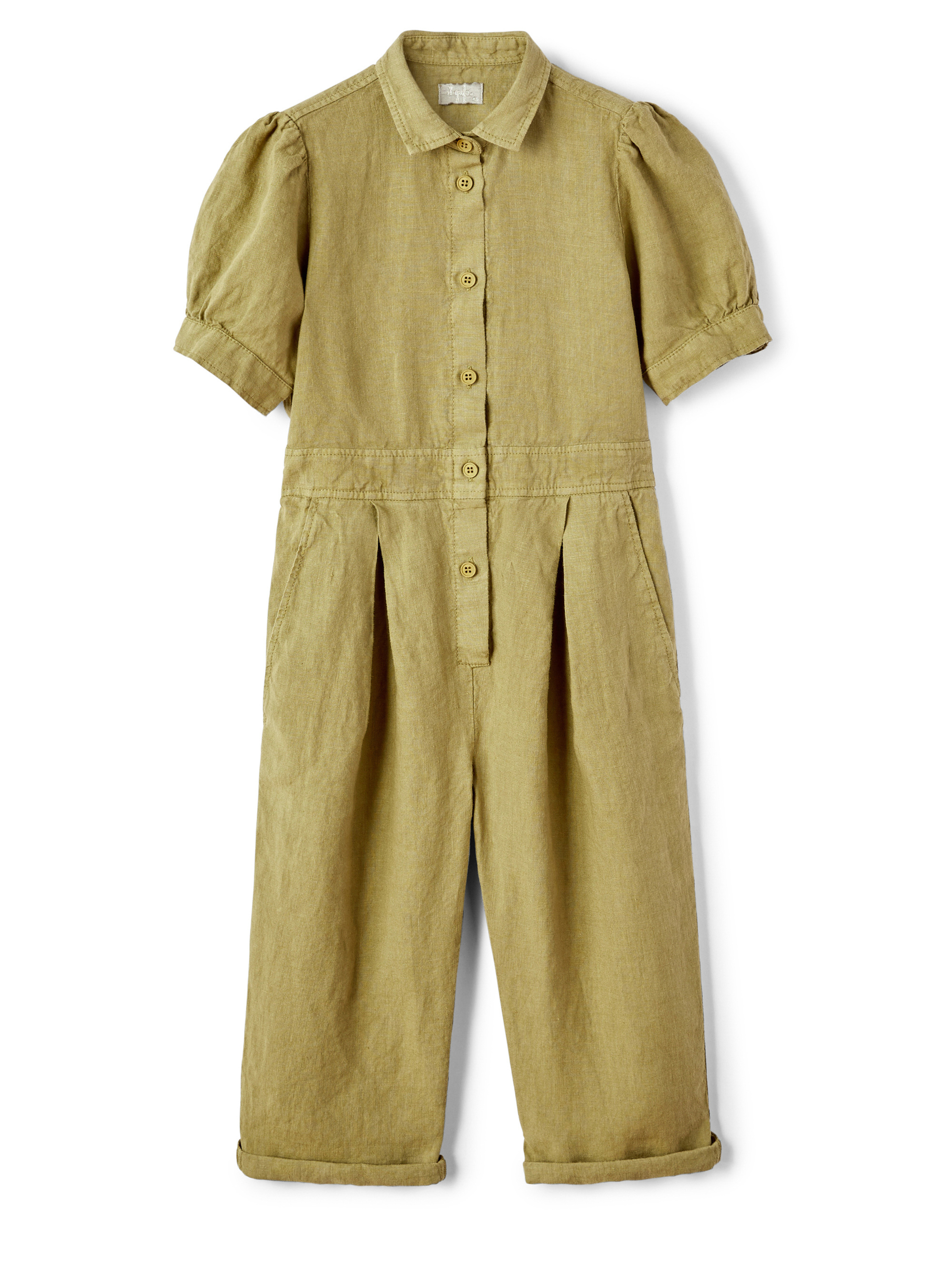 Linen jumpsuit with balloon sleeves - Trousers - Il Gufo