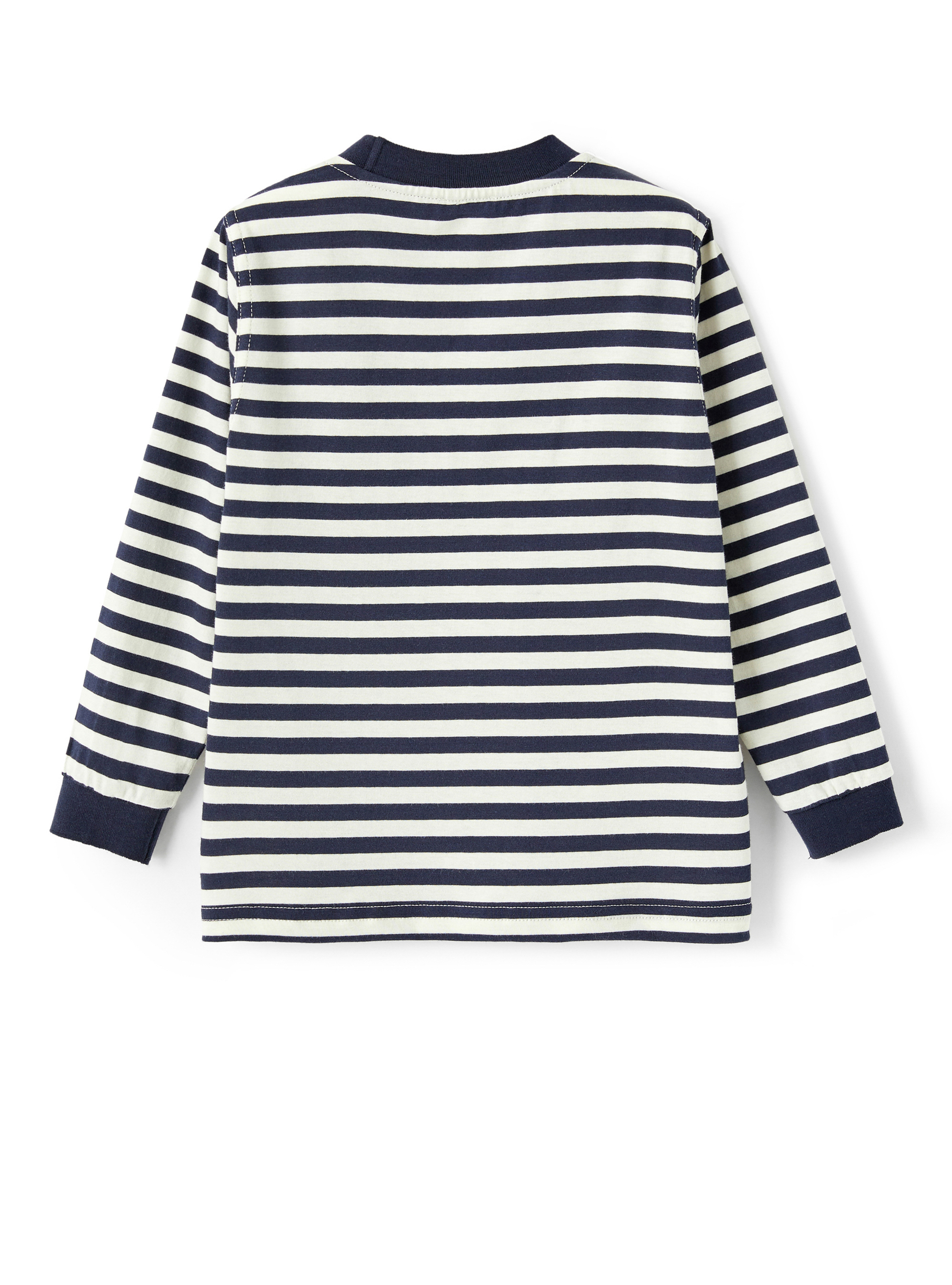 Striped t-shirt with print - Blue | Il Gufo
