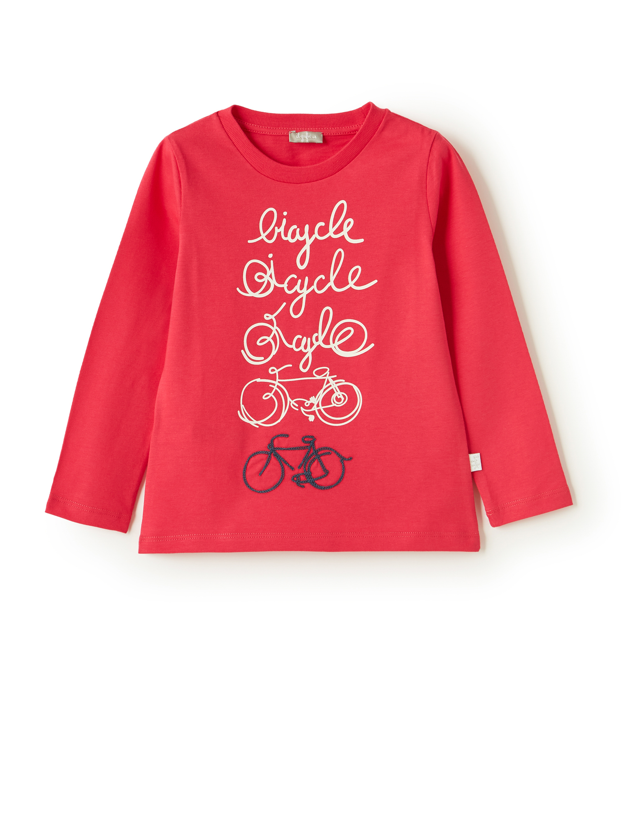Jersey T-shirt with Bicycle print - Red | Il Gufo