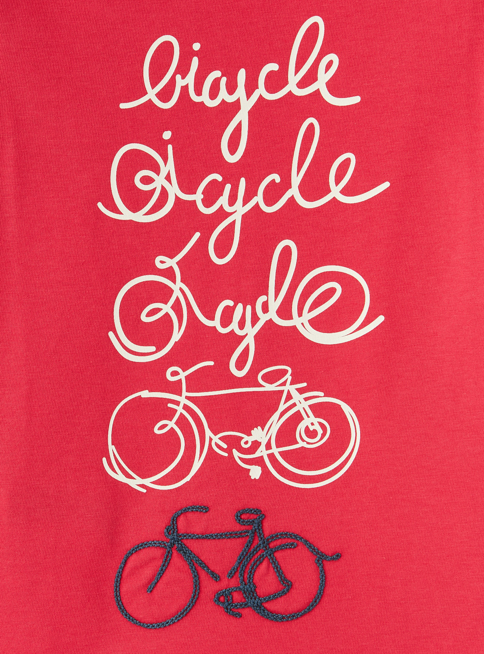 Jersey-T-Shirt mit Fahrrad-Print - Rot | Il Gufo