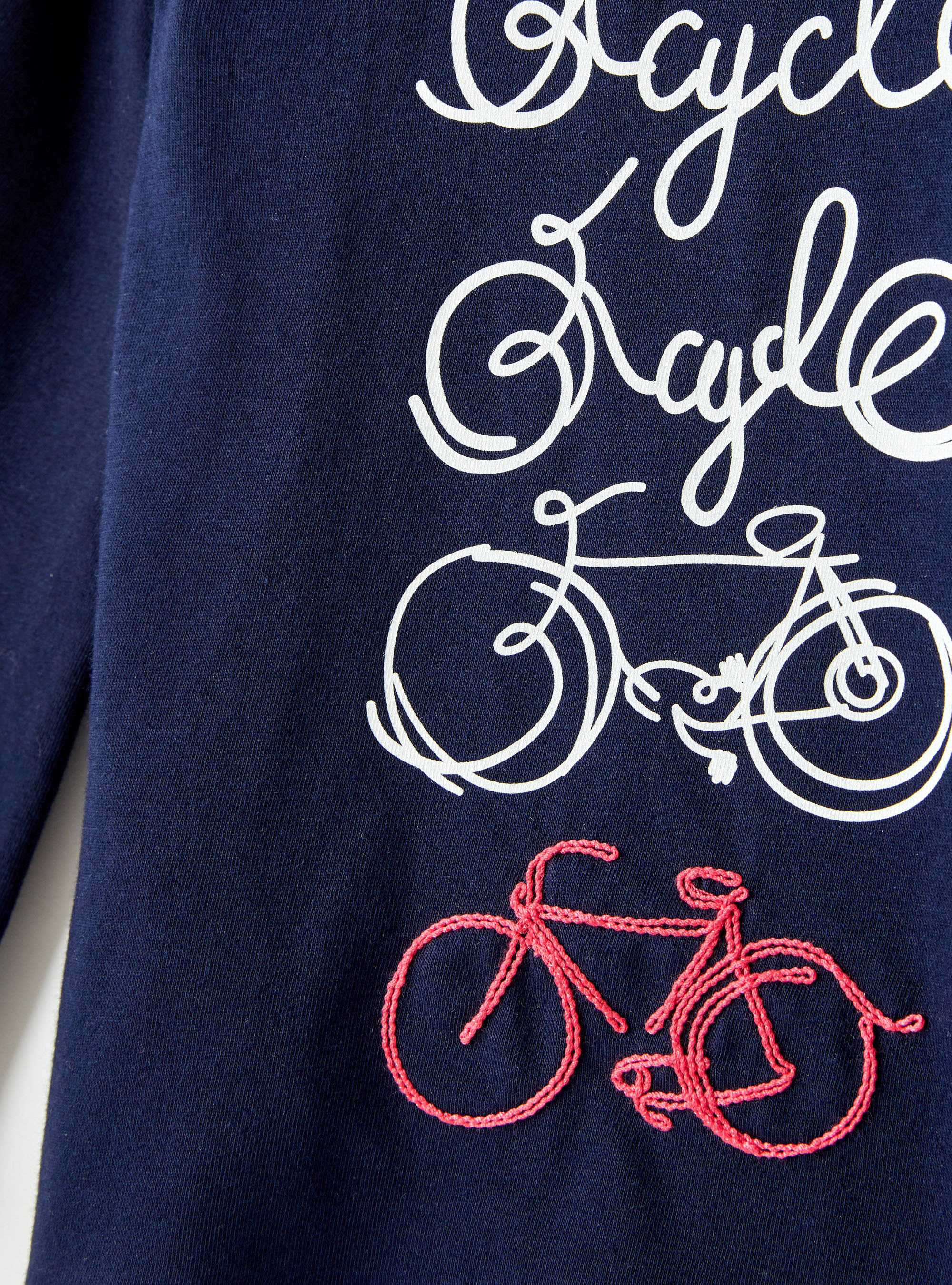 Jersey T-shirt with Bicycle print - Blue | Il Gufo