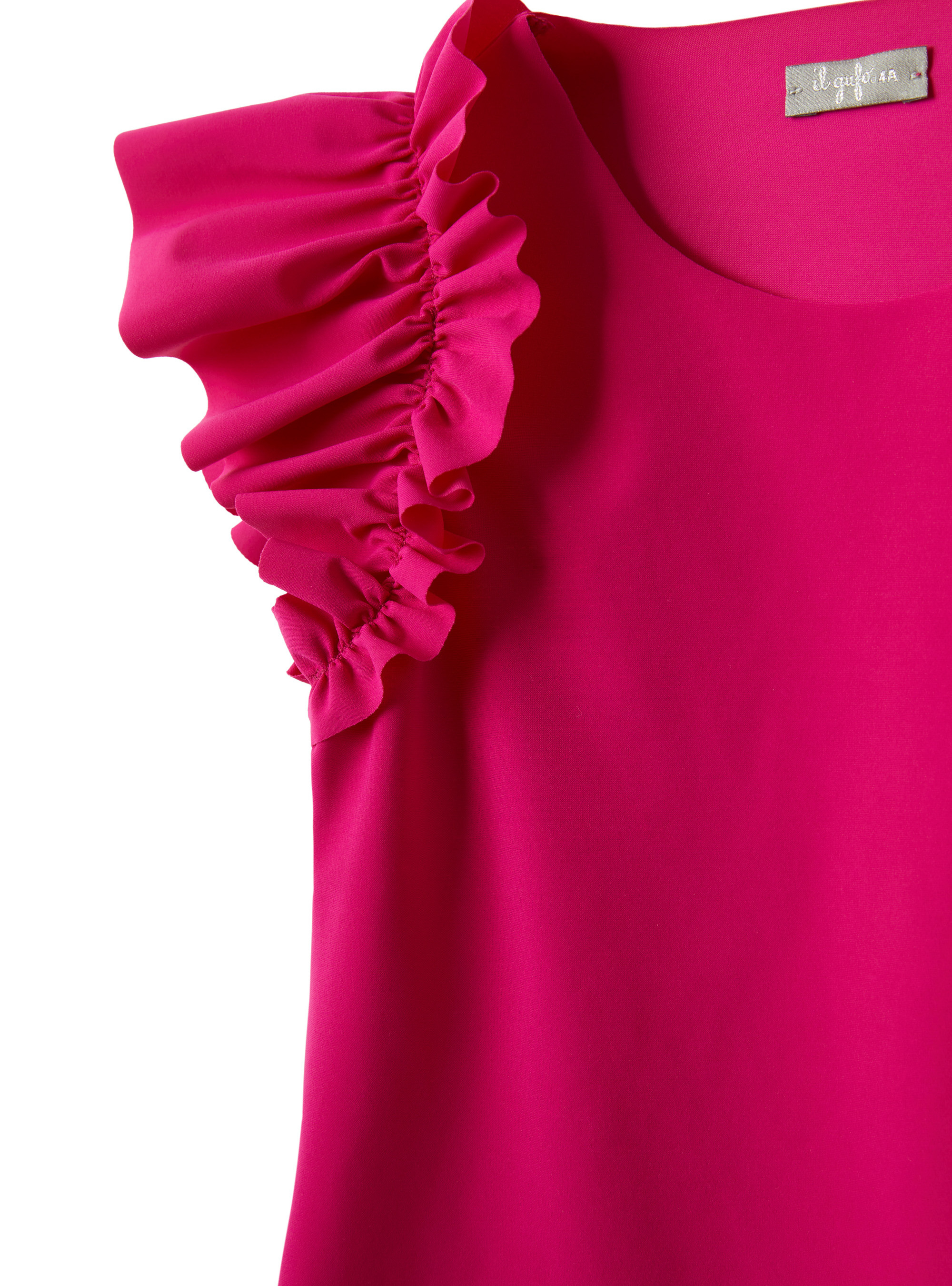 Sensitive® Fabrics top with ruffles - Fuchsia | Il Gufo
