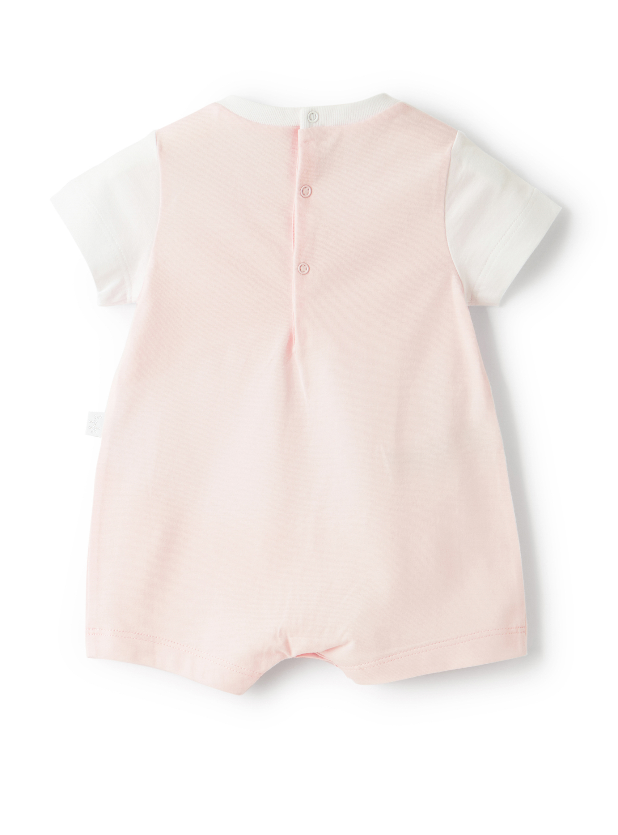 Short pink onesie with hippo - Pink | Il Gufo