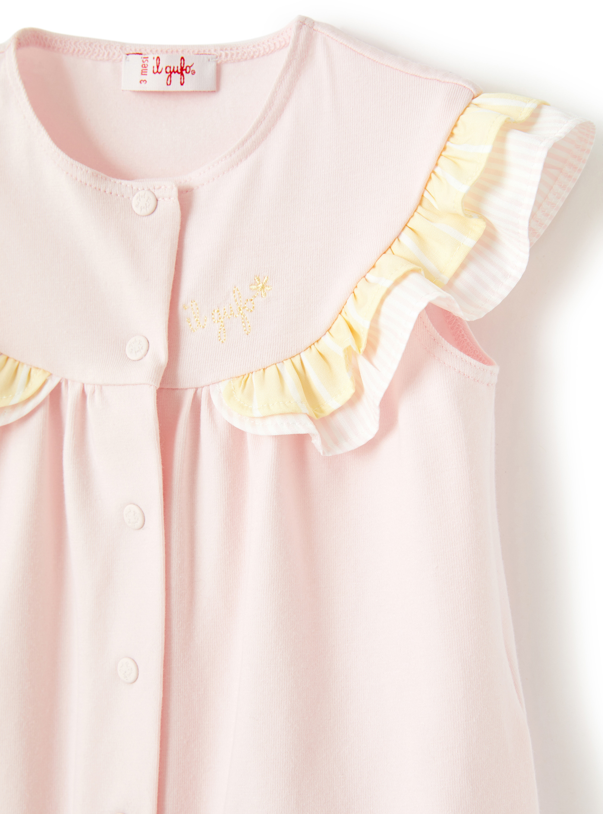 Pink romper with ruffles - Pink | Il Gufo