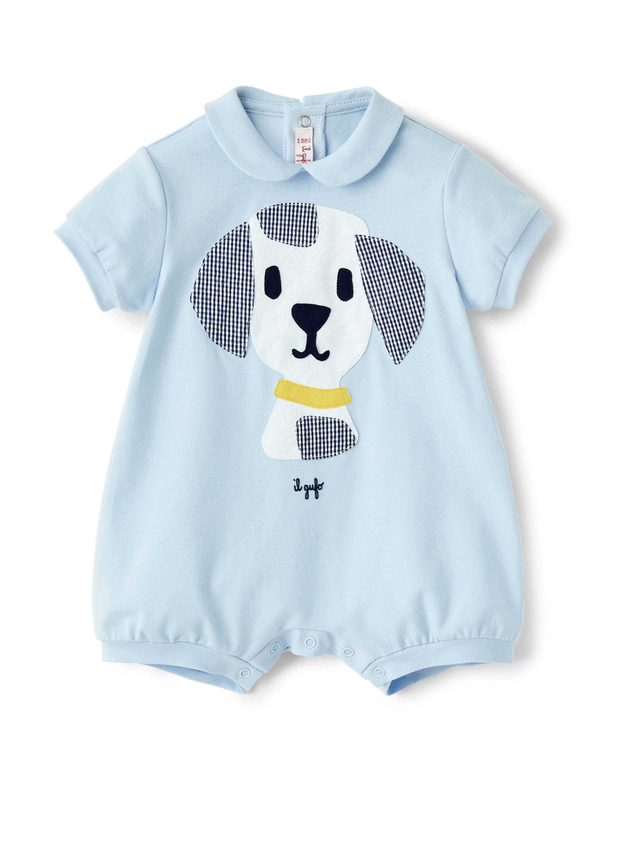 Light blue romper with puppy - Babygrows - Il Gufo