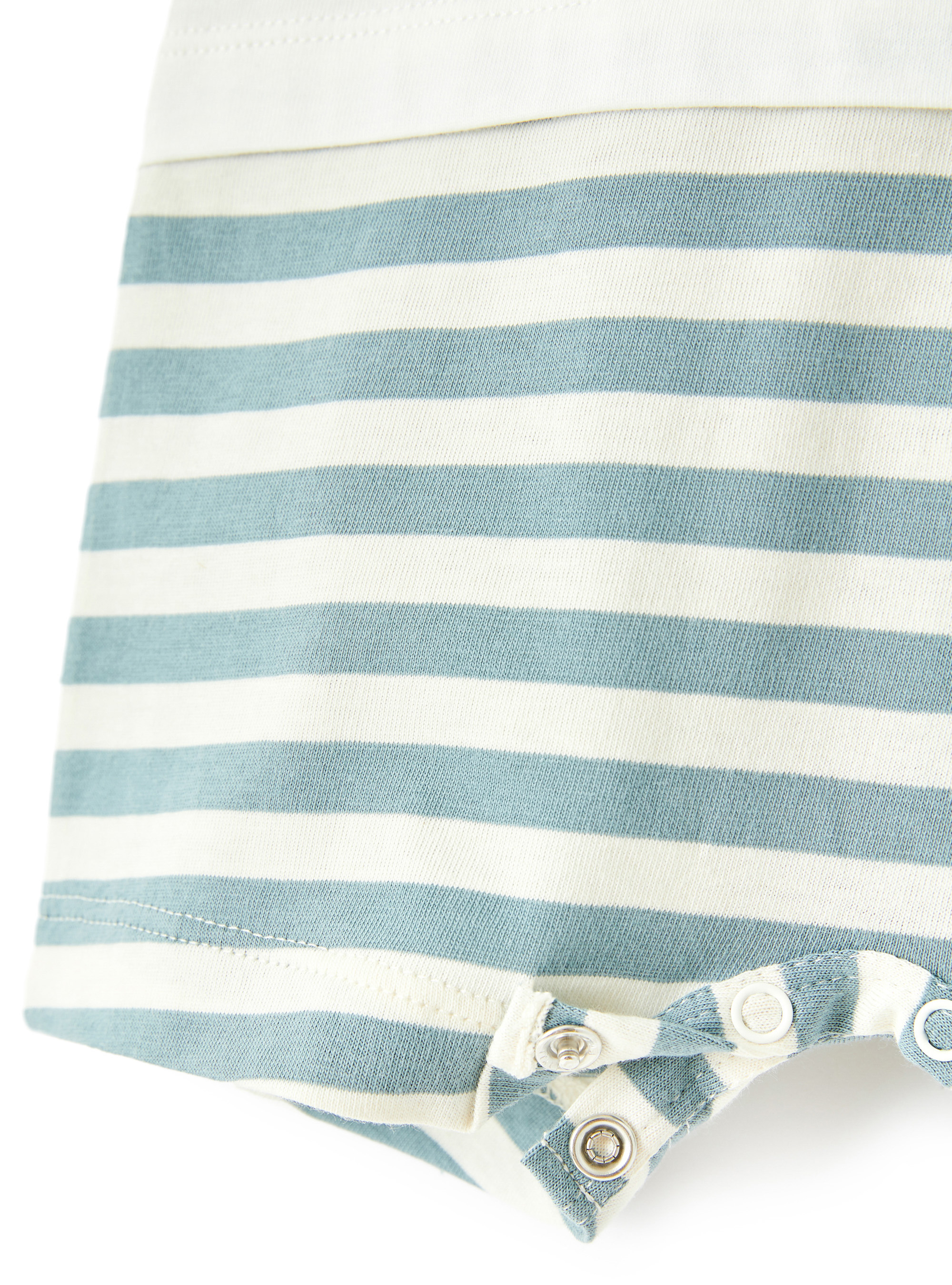 Short striped onesie with frog - White | Il Gufo