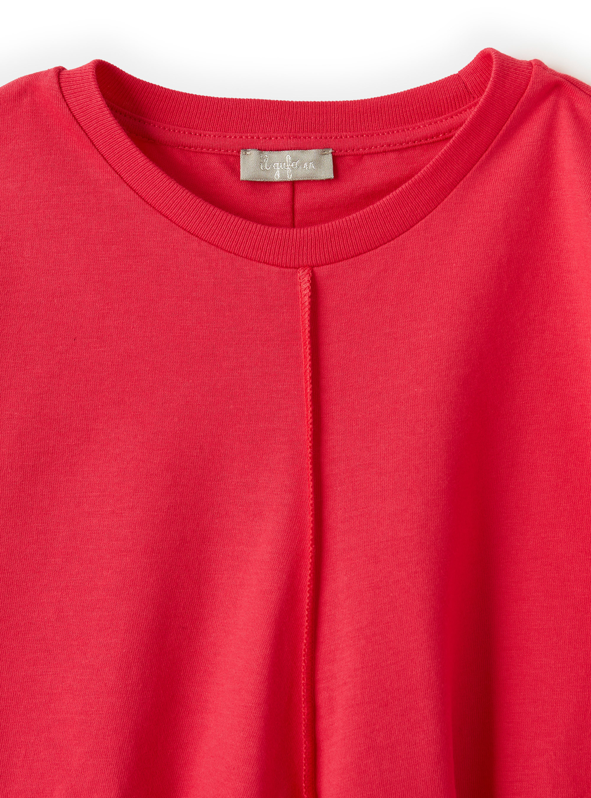 Red t-shirt with maxi flounce - Red | Il Gufo