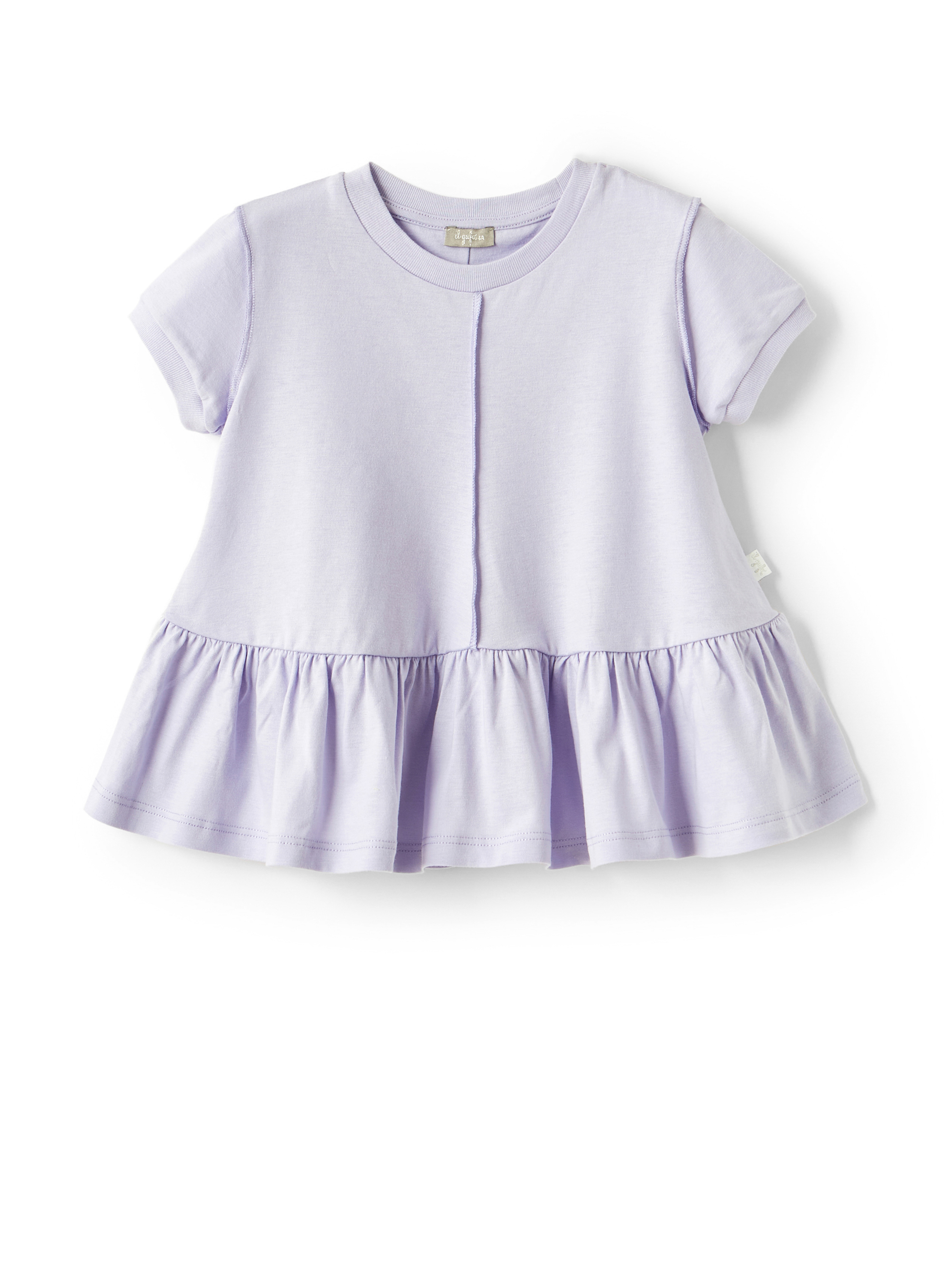 Lilac t-shirt with maxi flounce - Lilac | Il Gufo