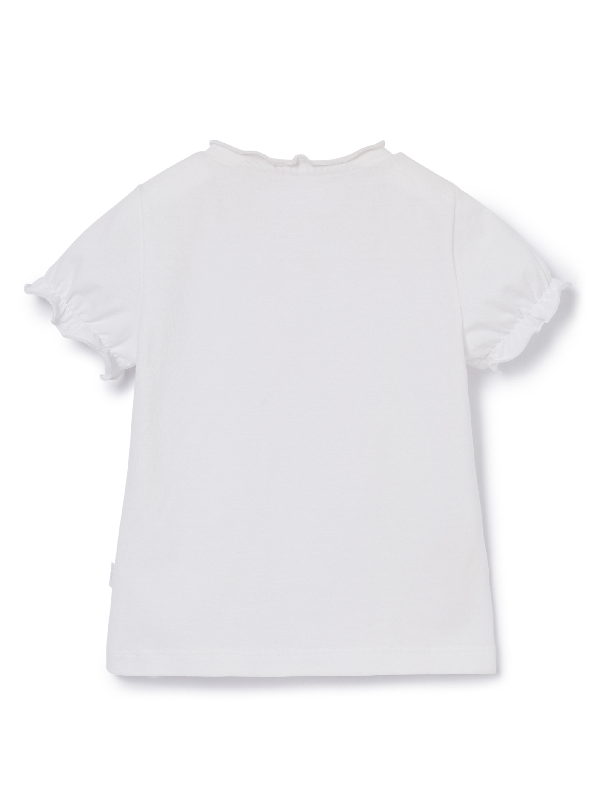T-shirt en jersey avec des profilés de point de poupée - Blanc | Il Gufo