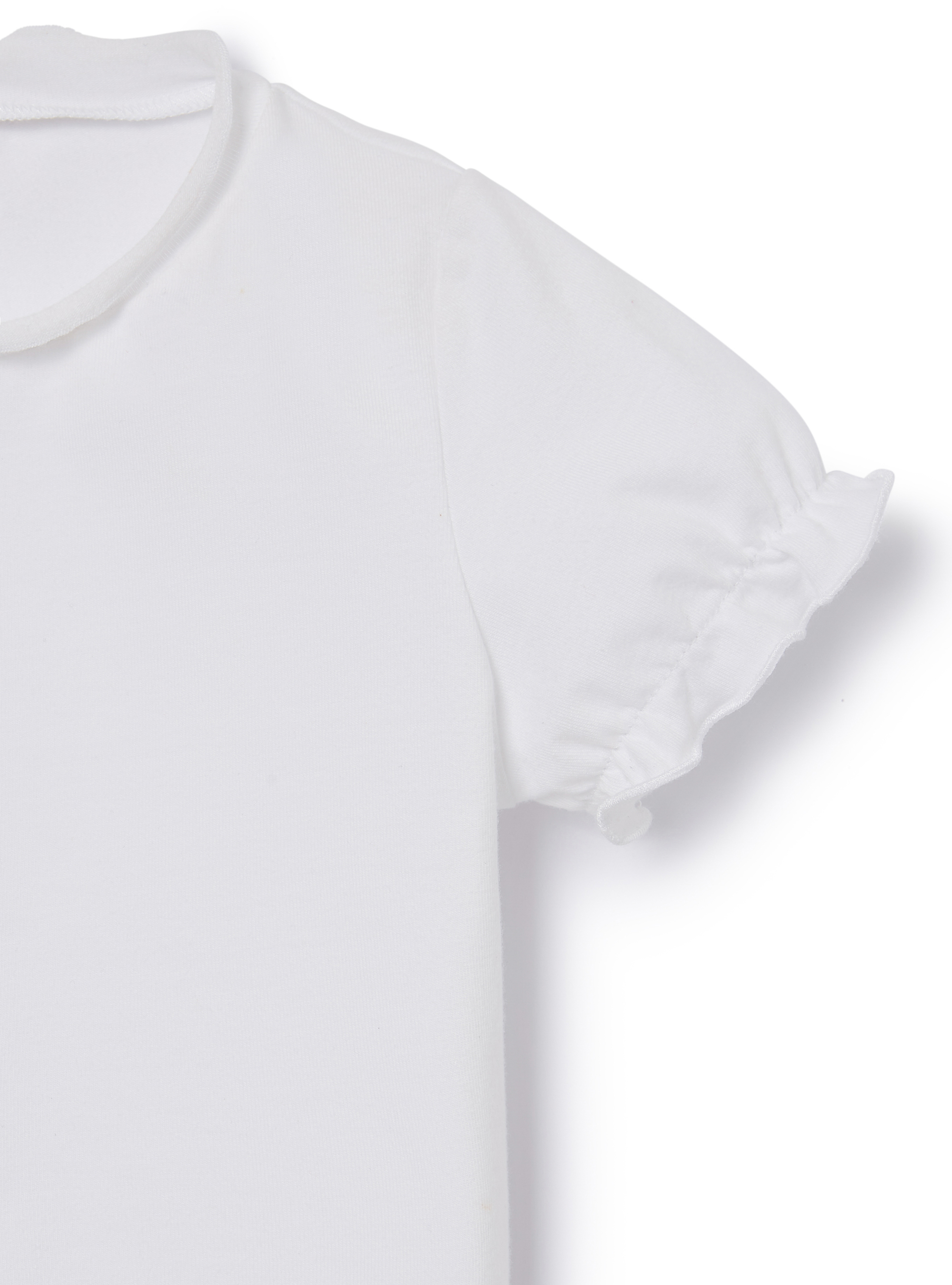 T-shirt en jersey avec des profilés de point de poupée - Blanc | Il Gufo